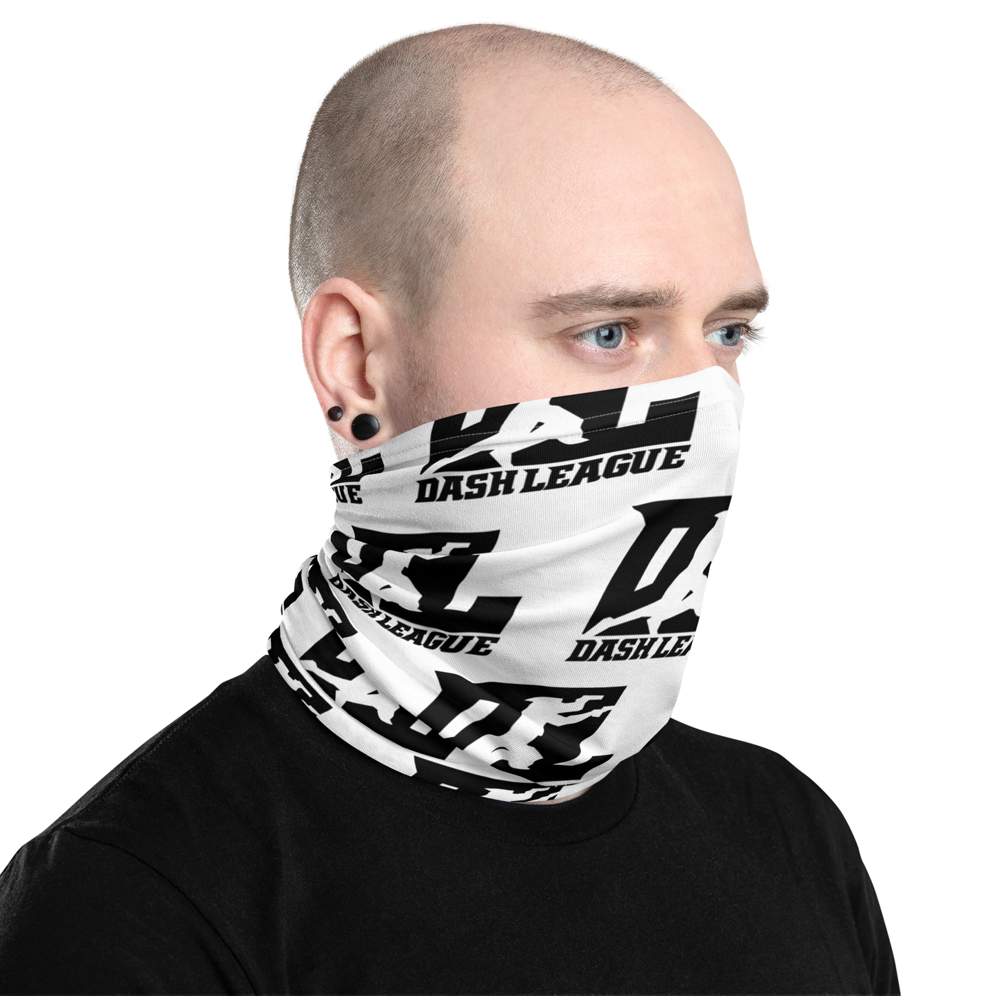 Polaina para el cuello con estampado de logotipo DL en color negro