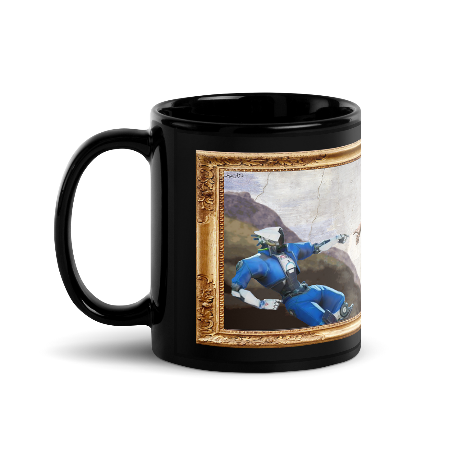 Black Mug The Creation of Bot Adam (by Reko)