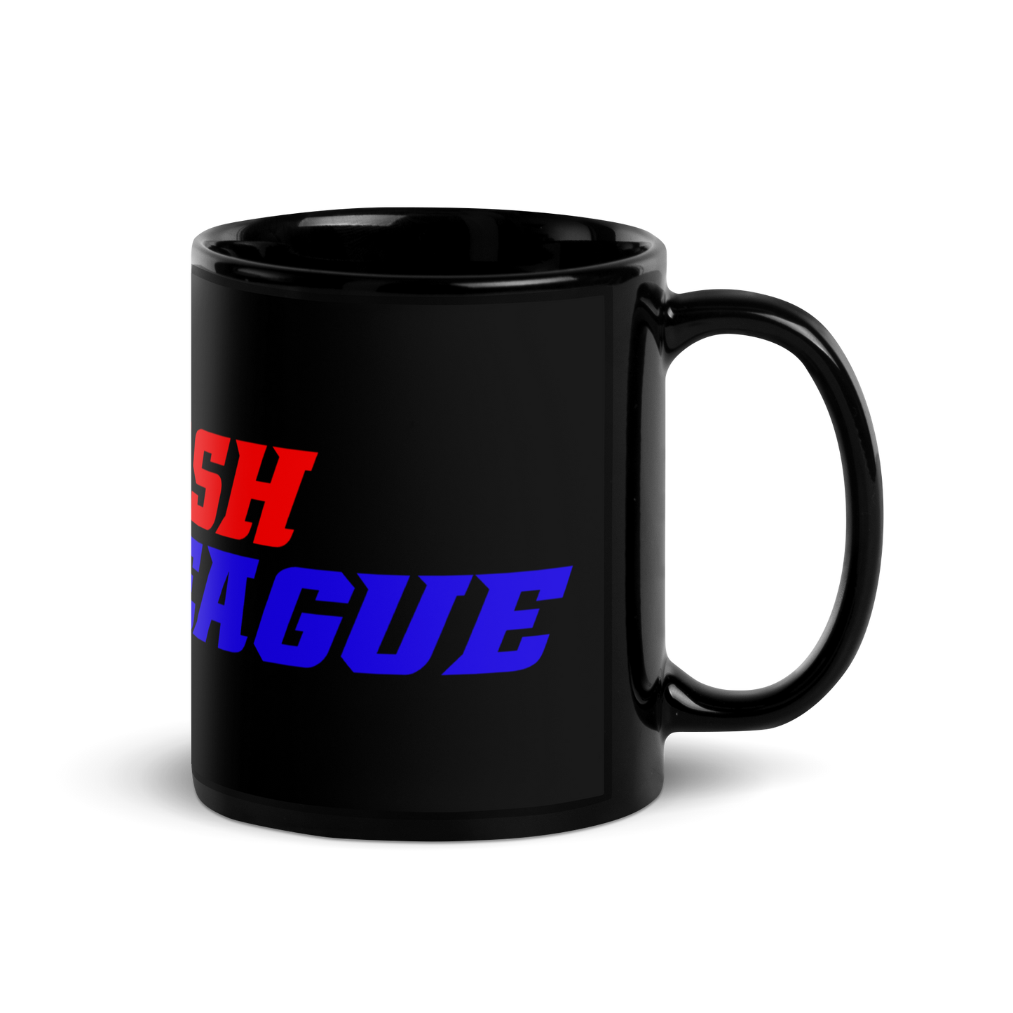 Taza negra con logotipo DL ancho