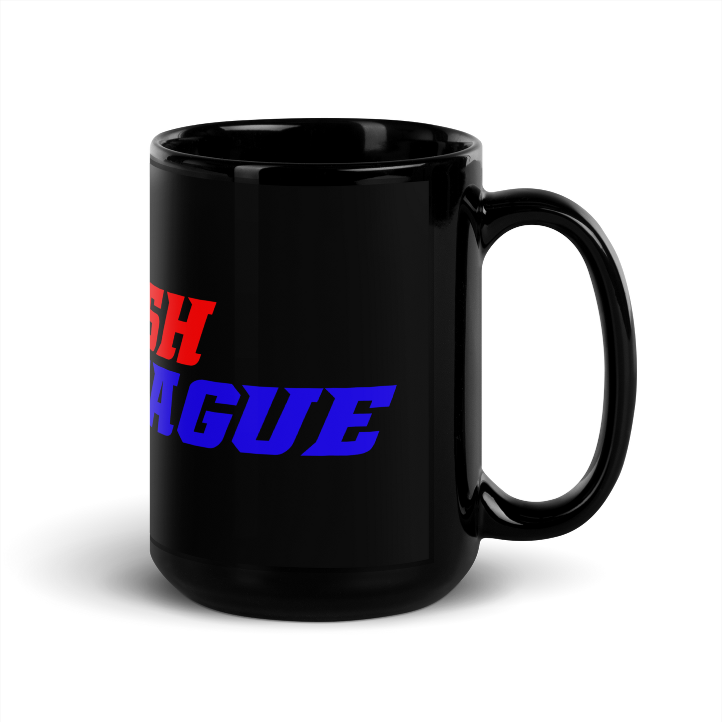 Taza negra con logotipo DL ancho