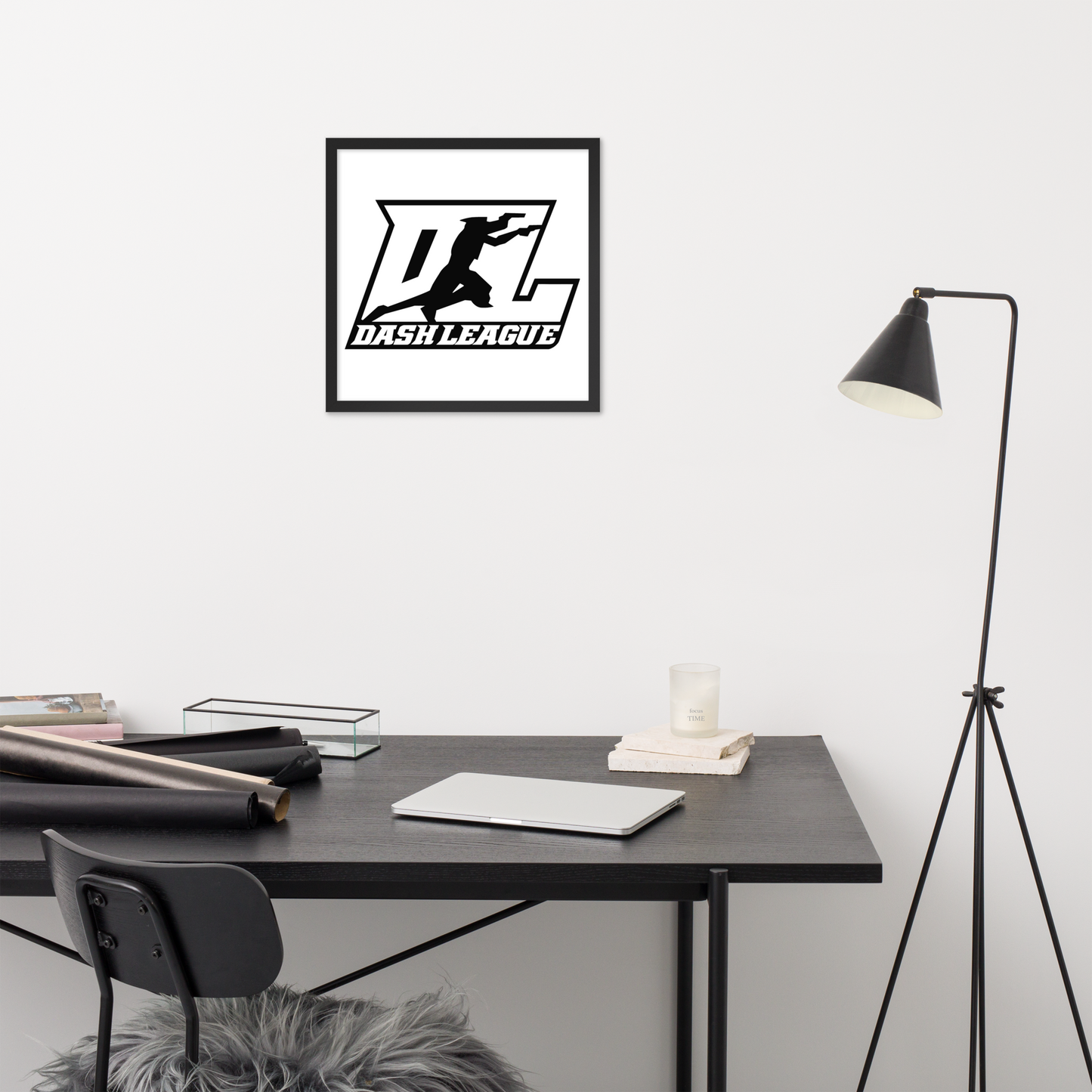 Framed Poster (12x18, 18x18) Black Outline DL Logo