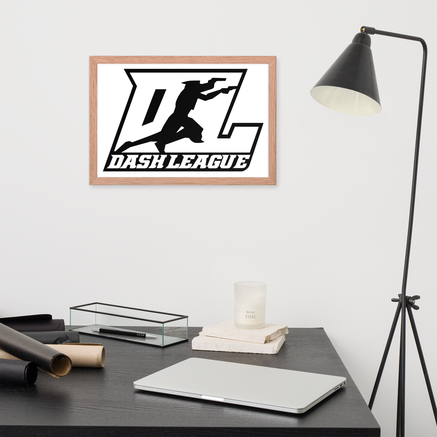 Framed Poster (12x18, 18x18) Black Outline DL Logo