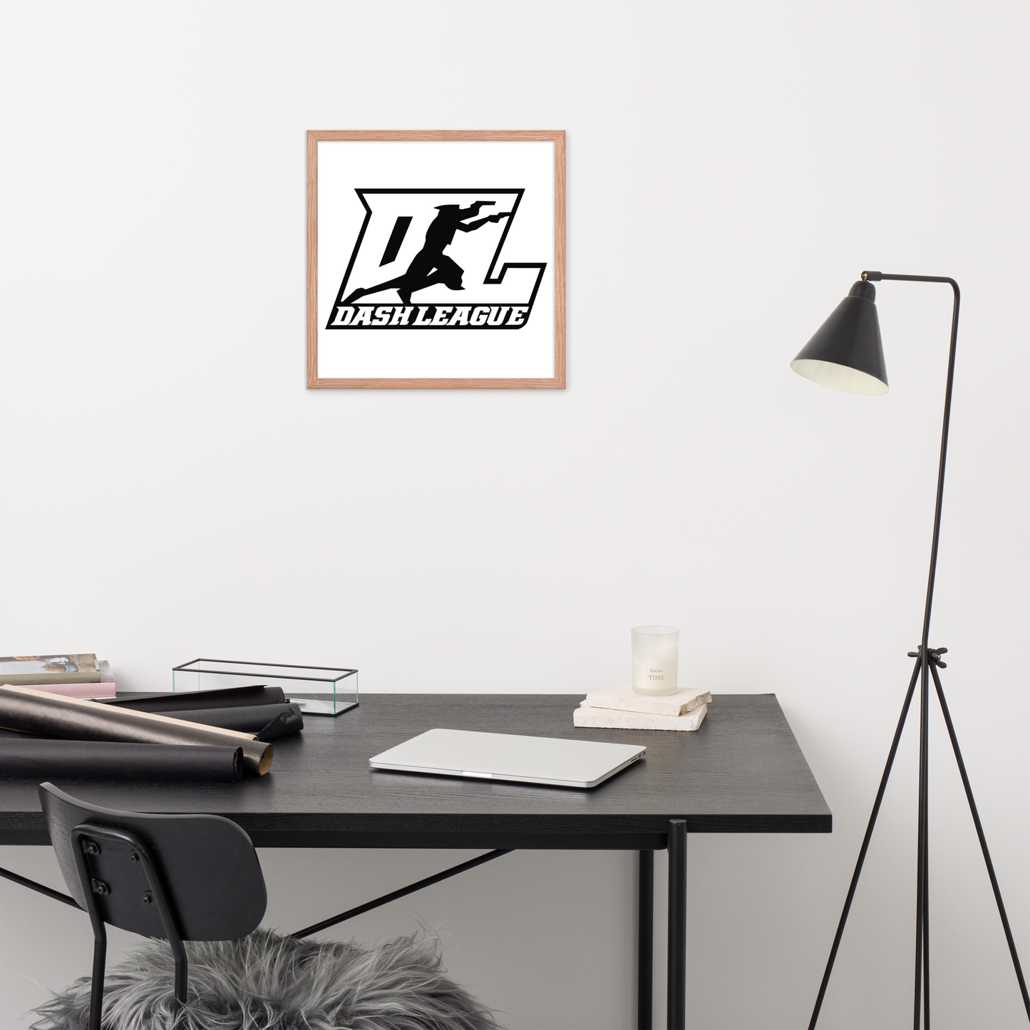 Framed Poster (12x18, 18x18) Black Outline DL Logo
