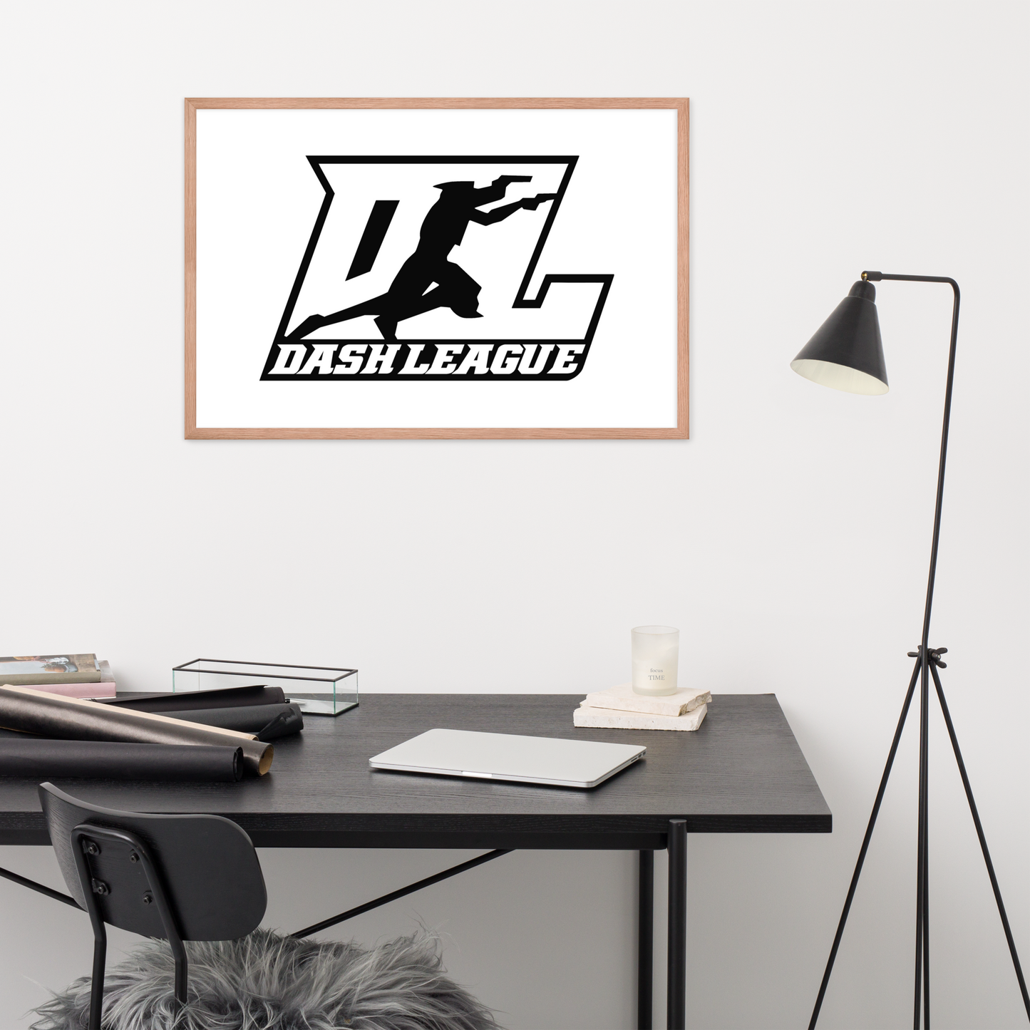 Framed Poster (24x36) Black Outline DL Logo