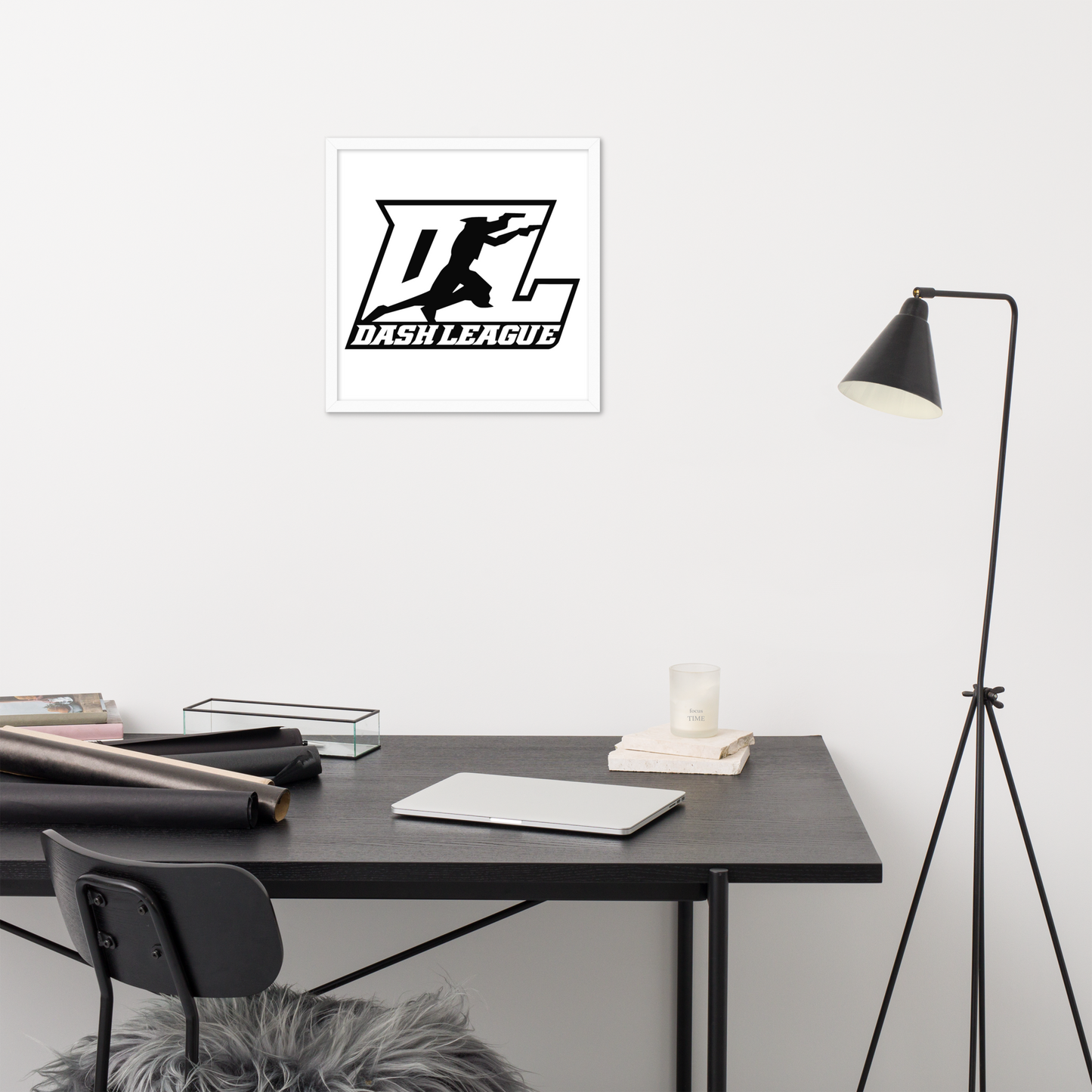 Framed Poster (12x18, 18x18) Black Outline DL Logo