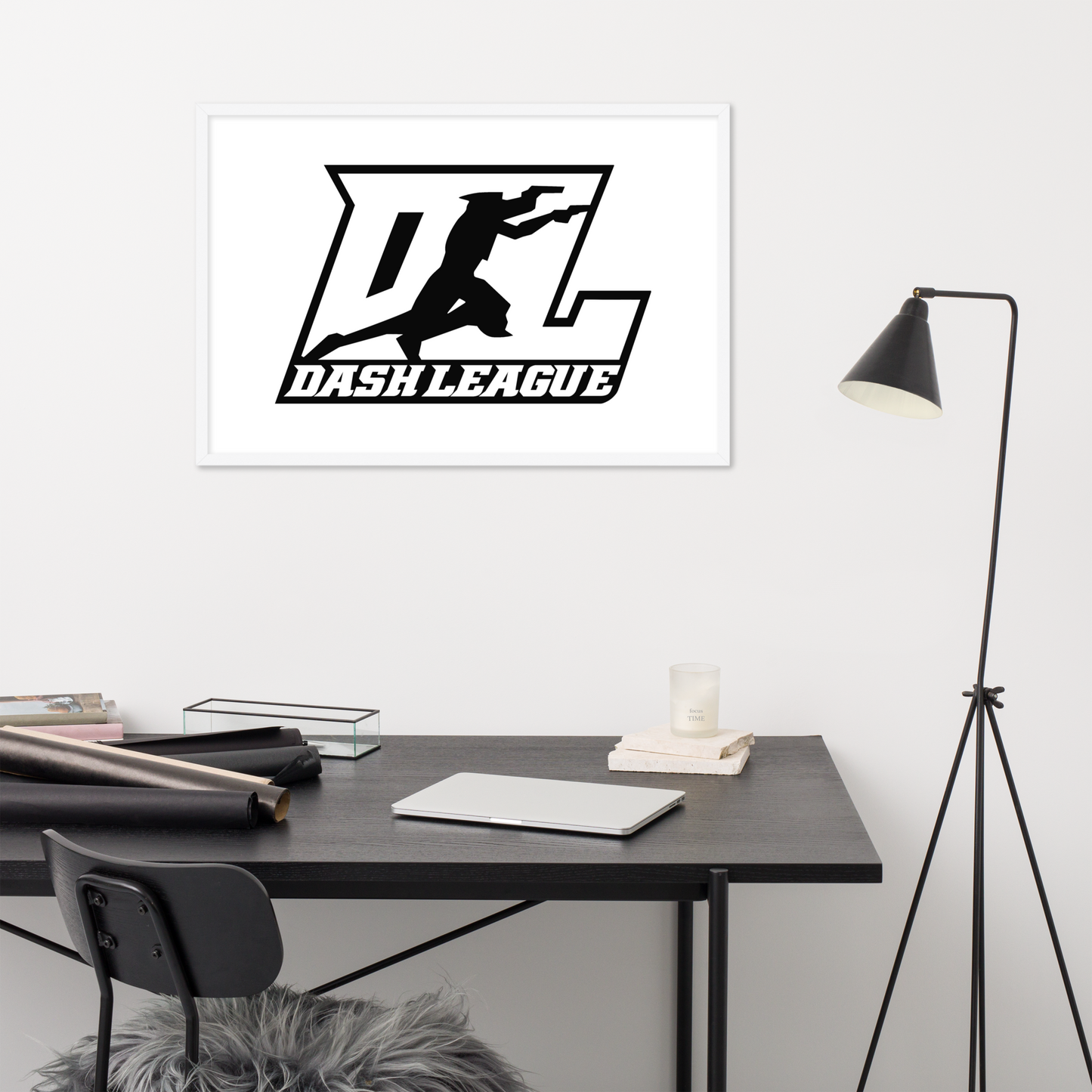 Framed Poster (24x36) Black Outline DL Logo