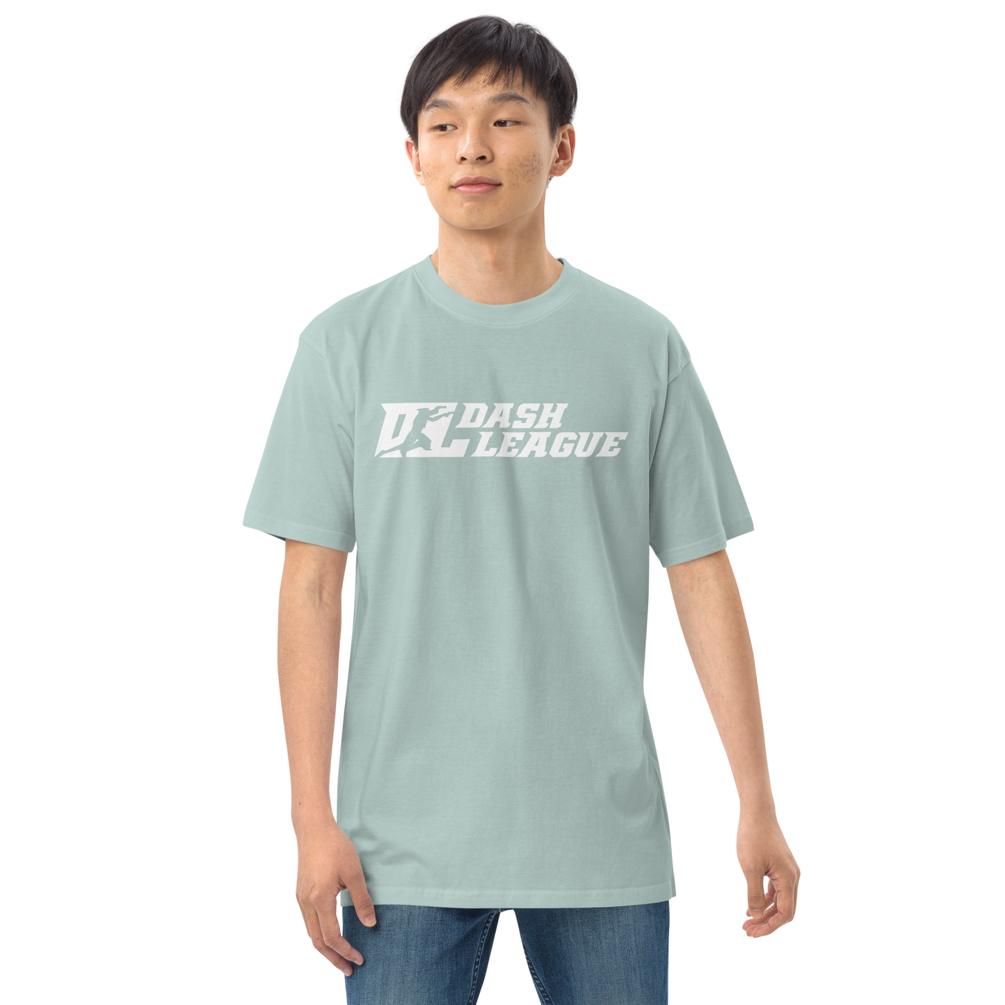 Camiseta de hombre blanca con logo DL ancho