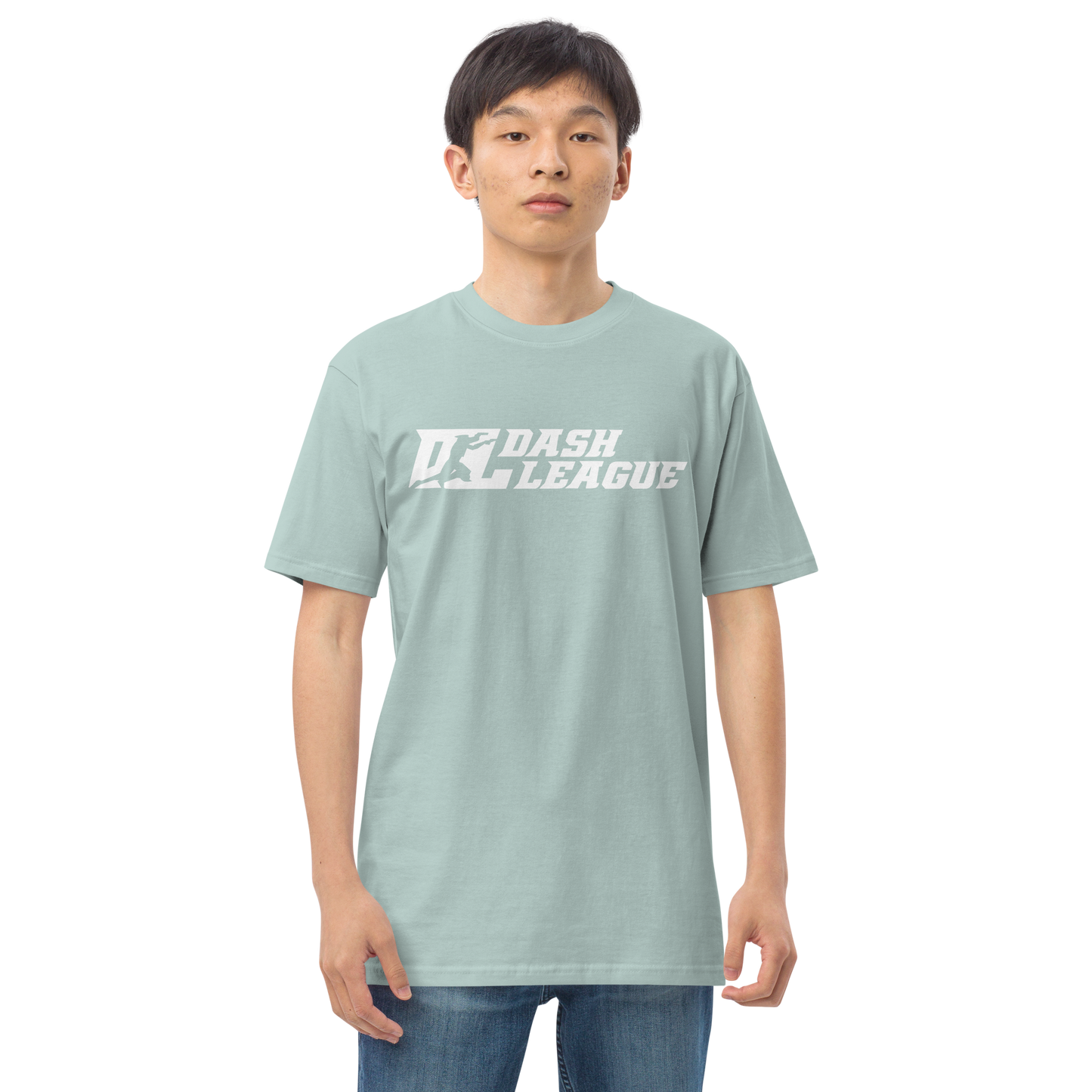 Camiseta de hombre blanca con logo DL ancho