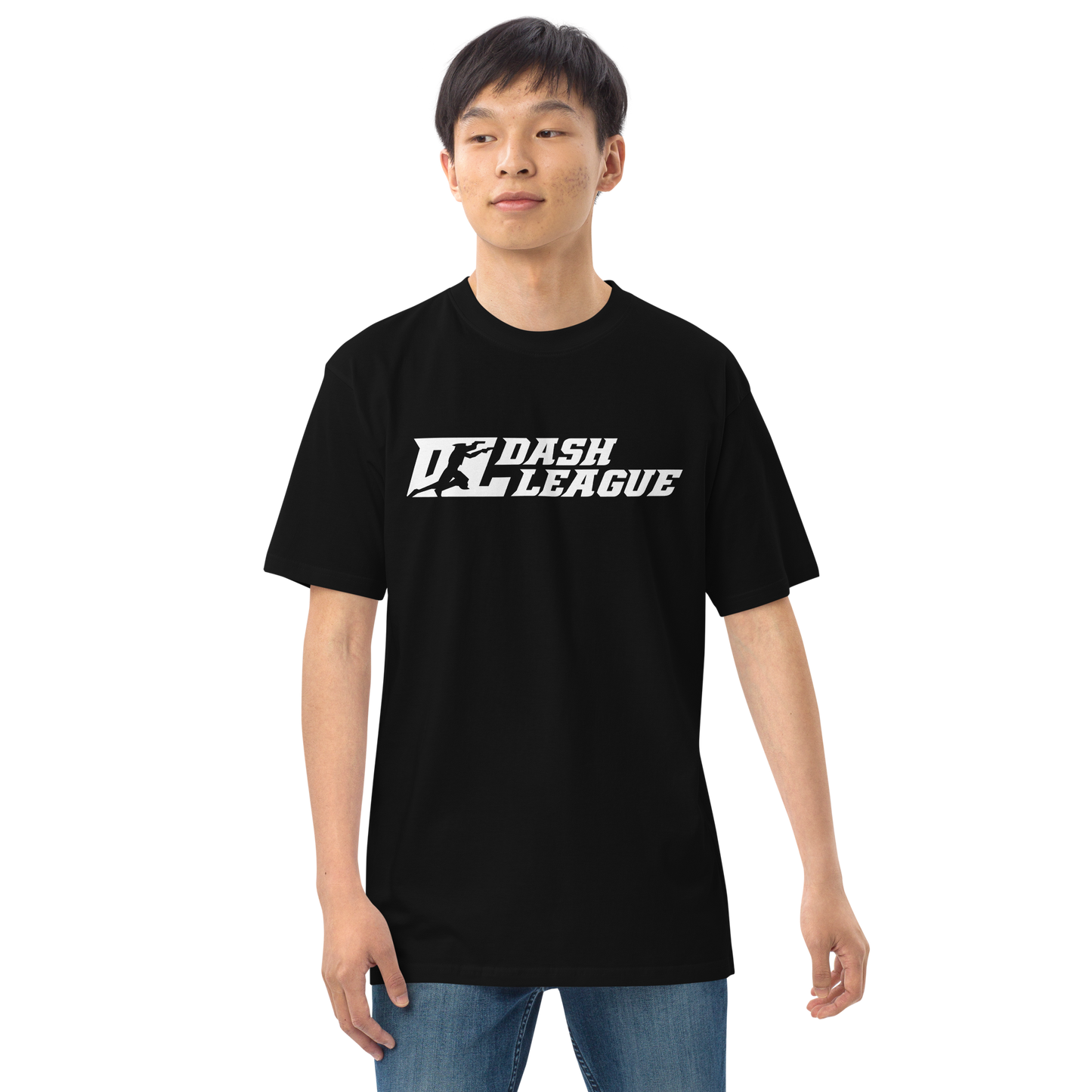 Camiseta de hombre blanca con logo DL ancho
