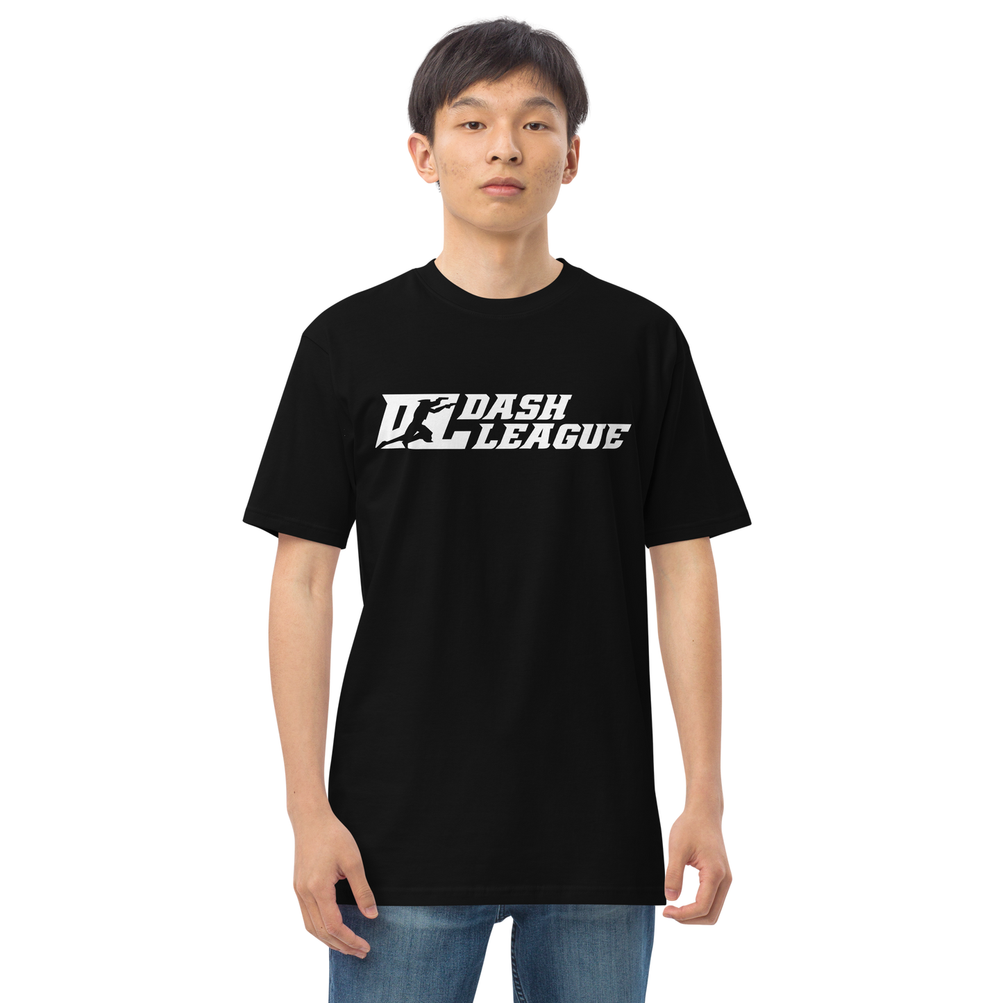 Camiseta de hombre blanca con logo DL ancho