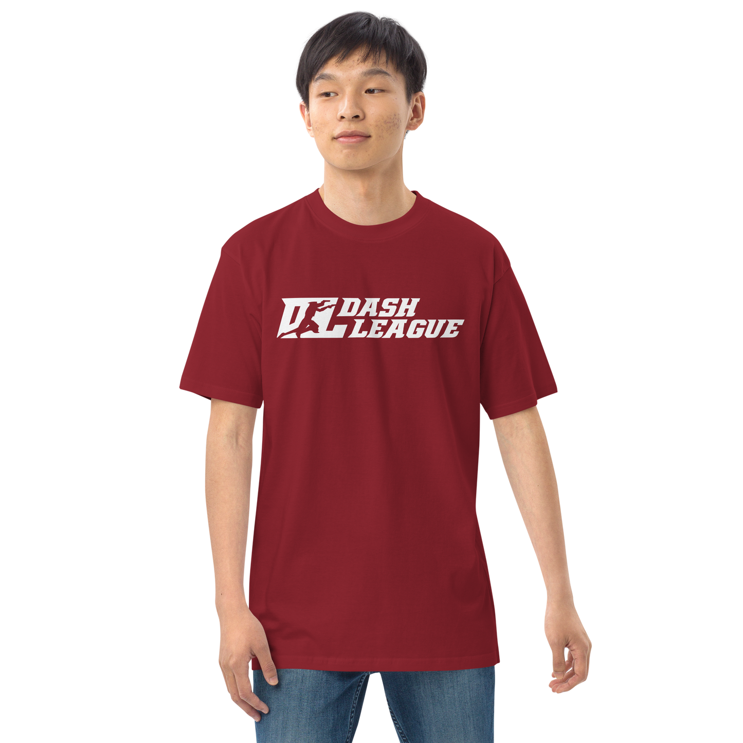 Camiseta de hombre blanca con logo DL ancho