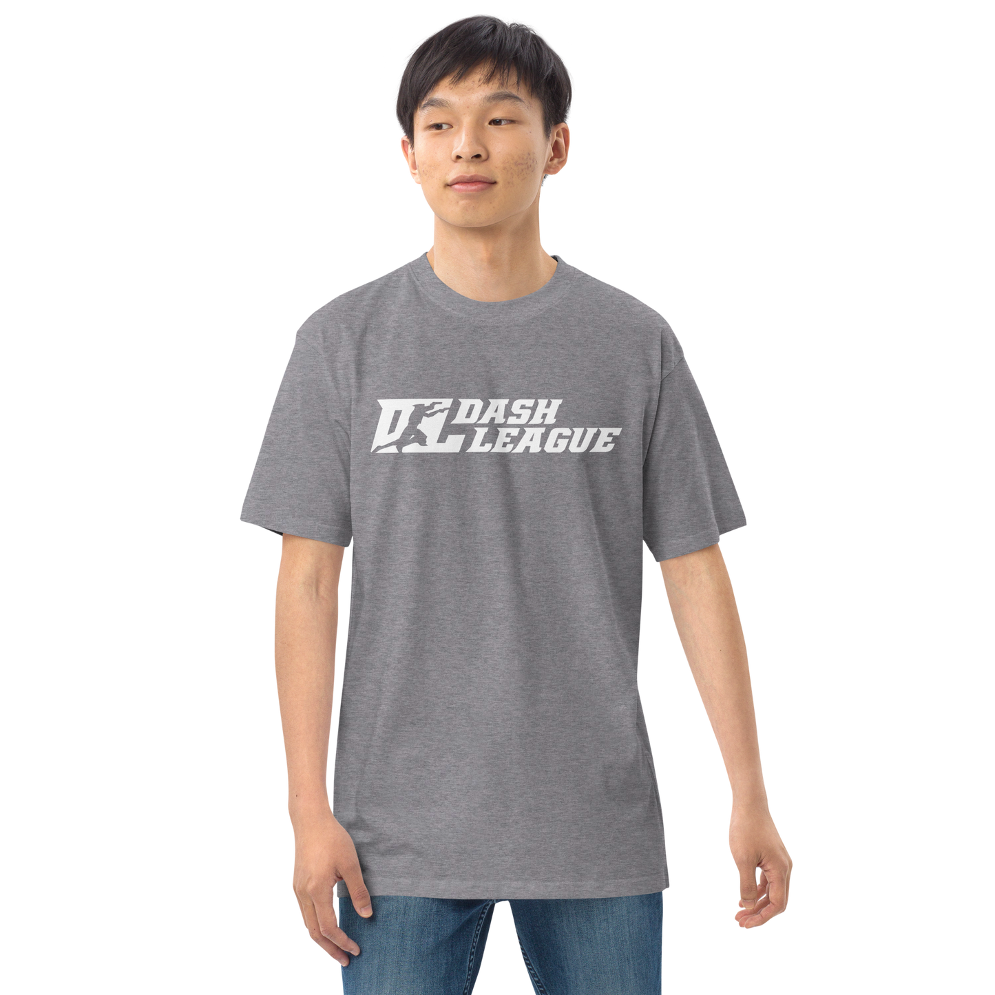 Camiseta de hombre blanca con logo DL ancho