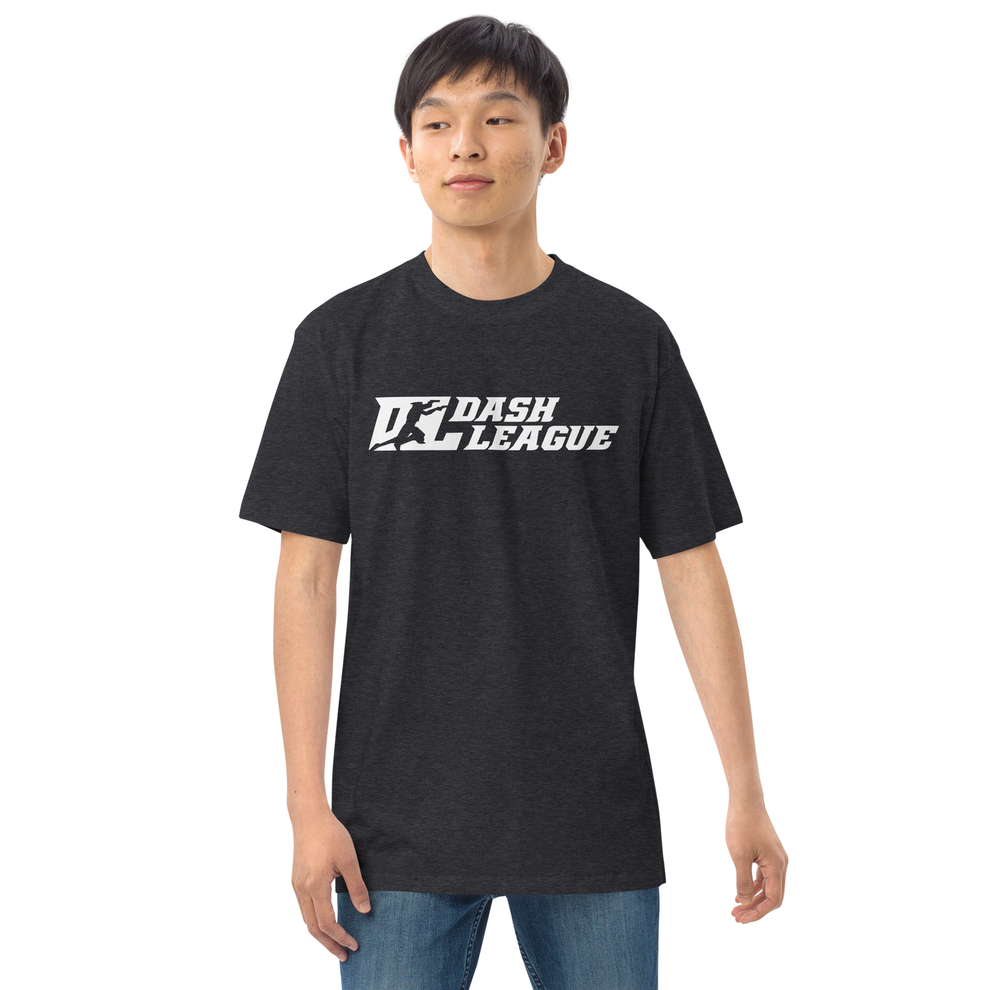Camiseta de hombre blanca con logo DL ancho