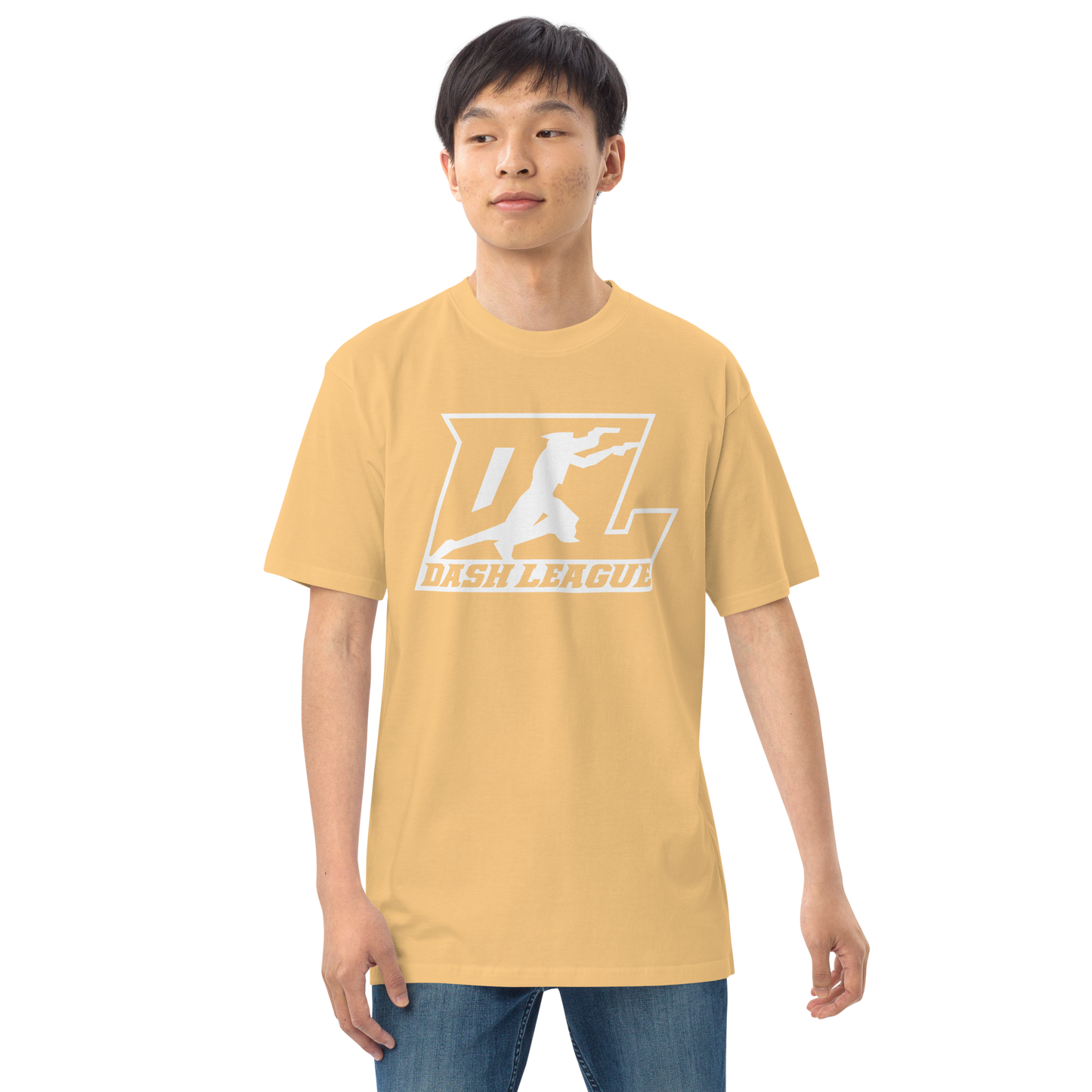 T-shirt pour homme avec contour blanc et logo DL