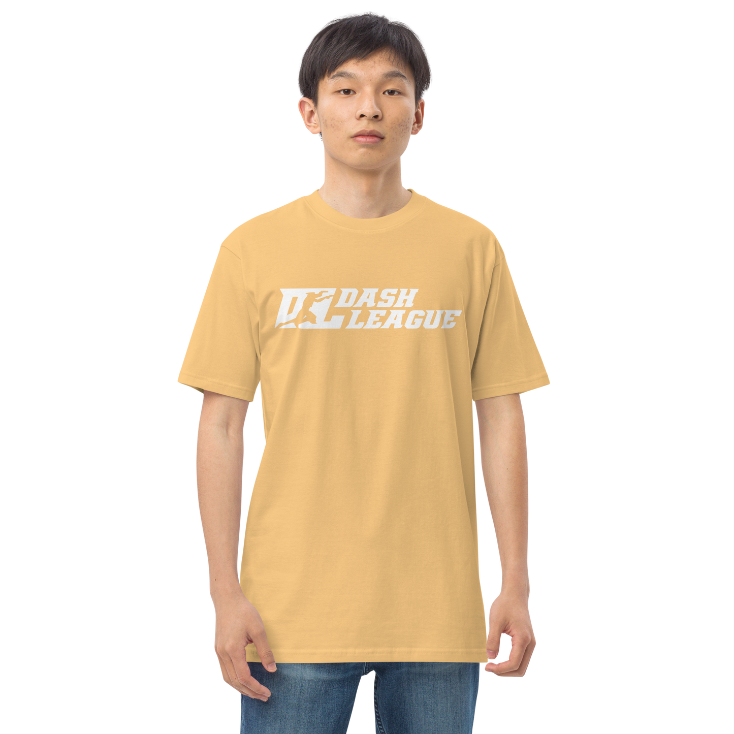 Camiseta de hombre blanca con logo DL ancho