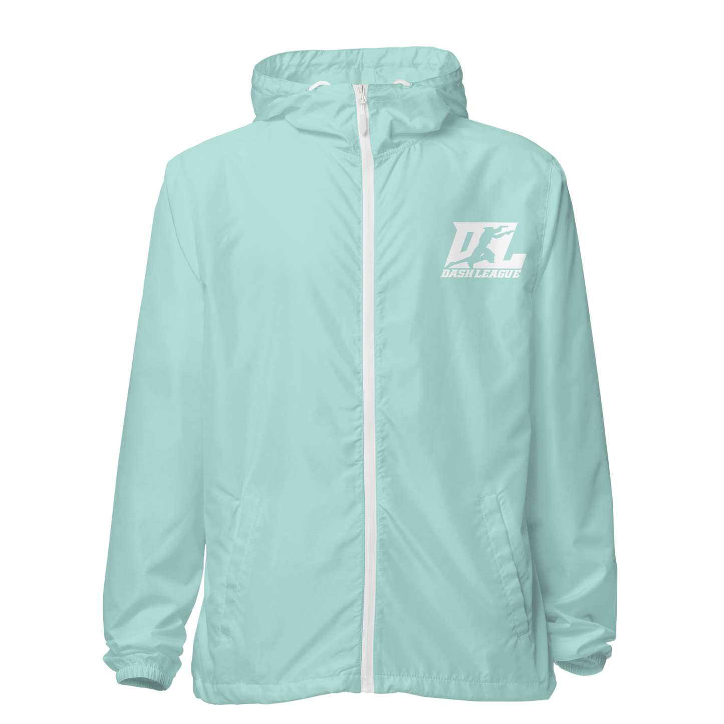 Cortavientos unisex blanco con logotipo DL