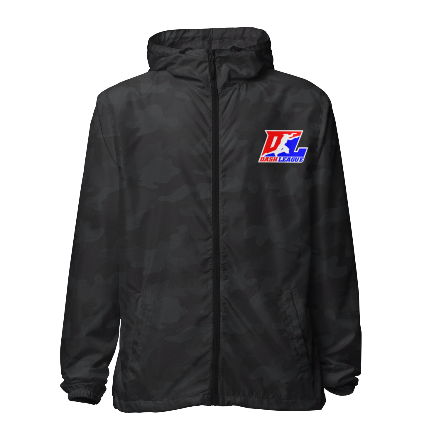 Cortavientos unisex de color blanco con logotipo DL (delante y detrás)