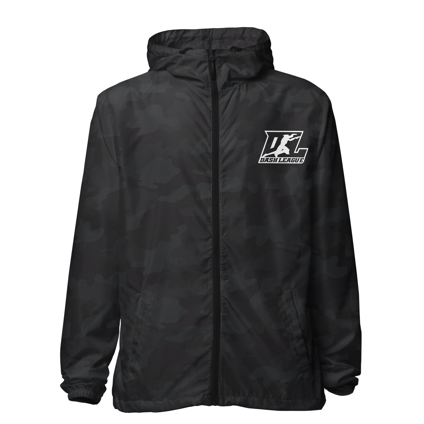 Cortavientos unisex con logotipo DL y contorno blanco
