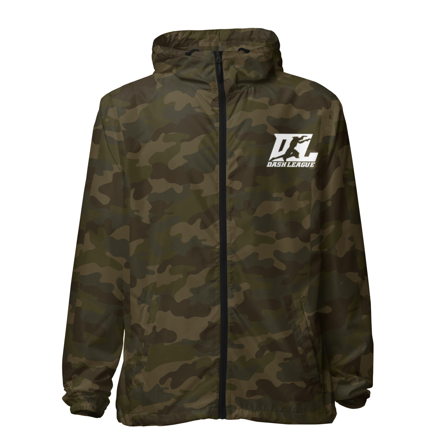 Cortavientos unisex blanco con logotipo DL (delante y detrás)