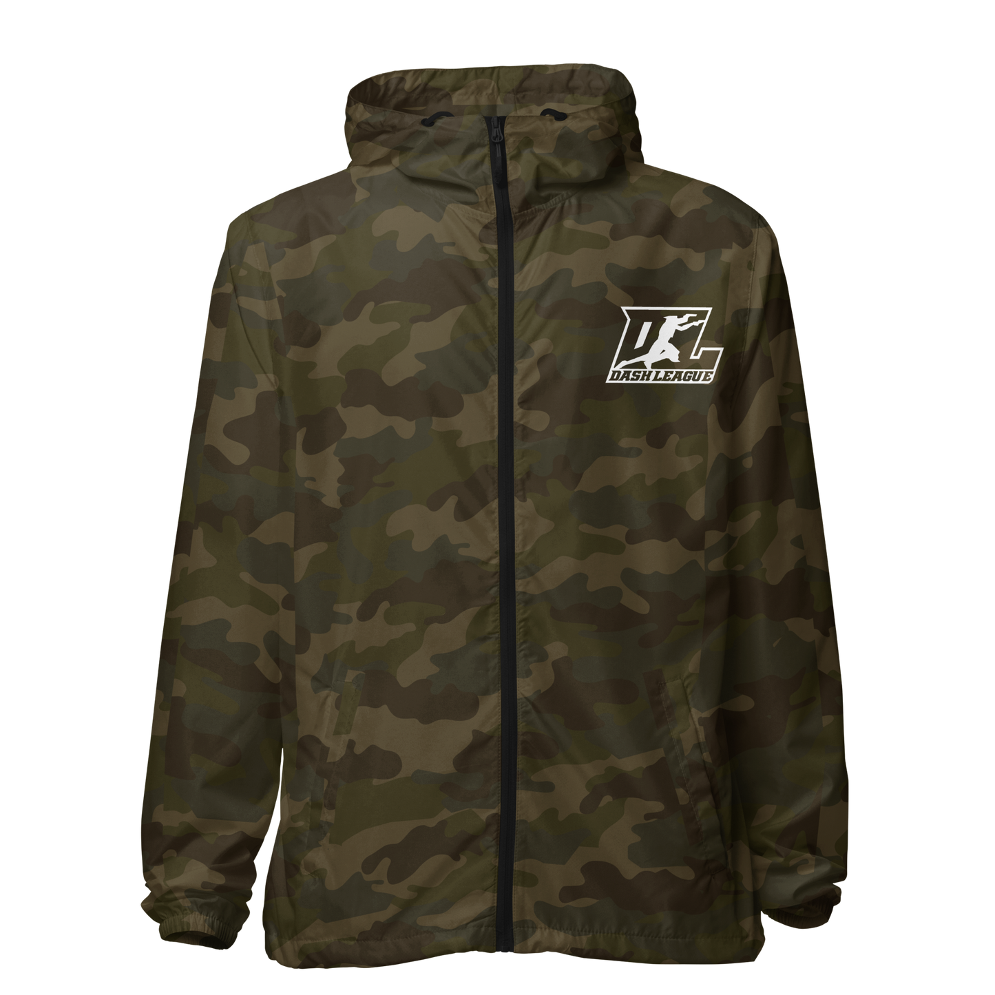 Cortavientos unisex con logotipo DL y contorno blanco