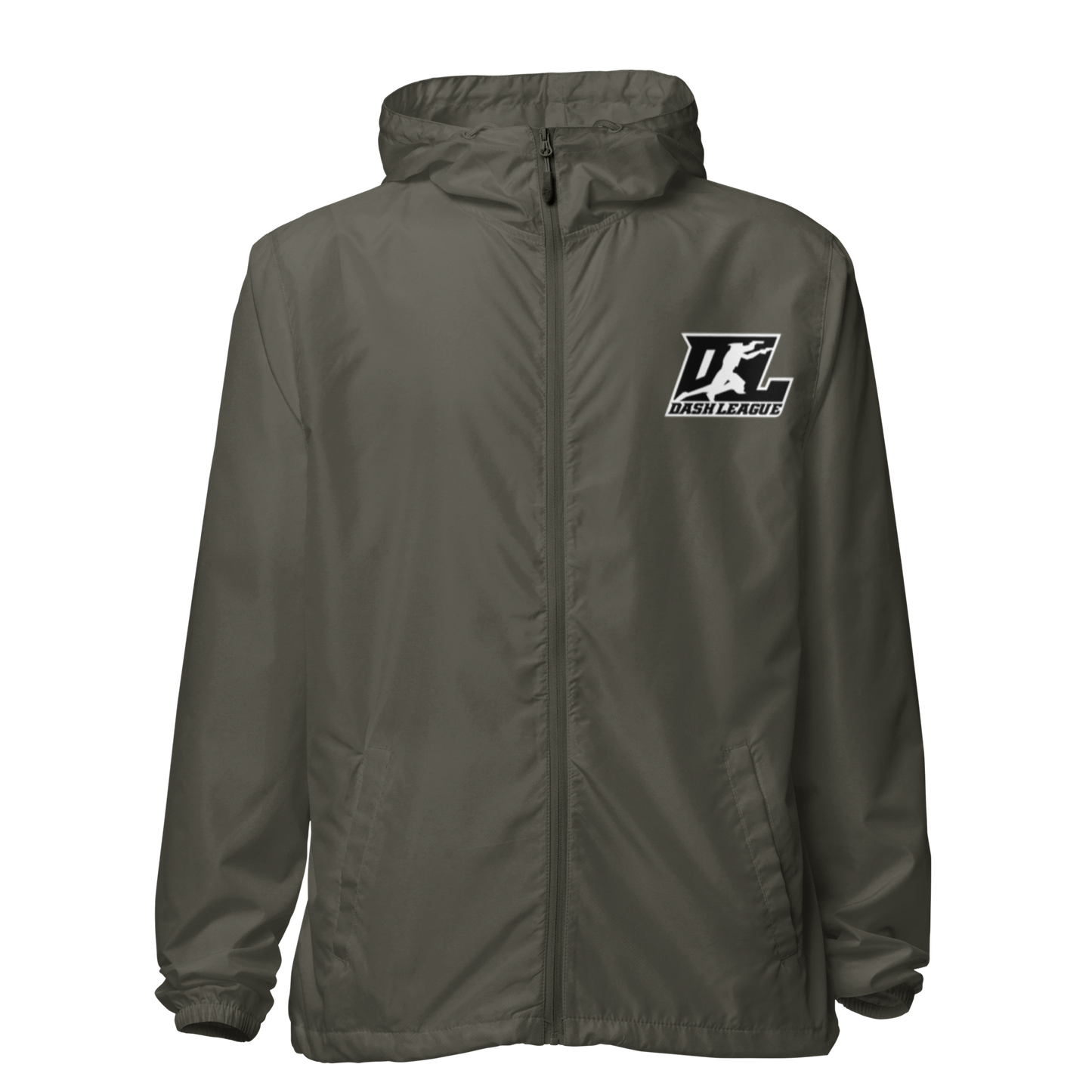 Windbreaker Black with White Outline DL Logo (Front+Back)