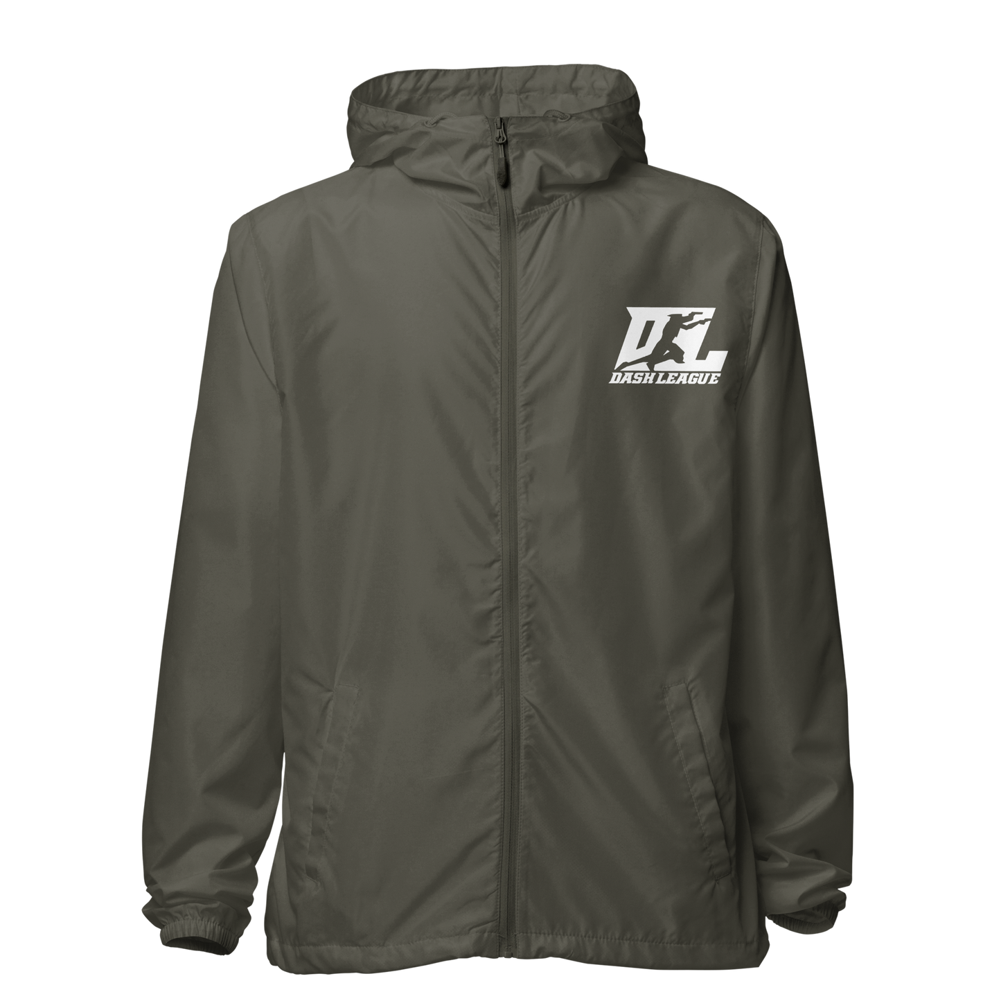 Cortavientos unisex blanco con logotipo DL