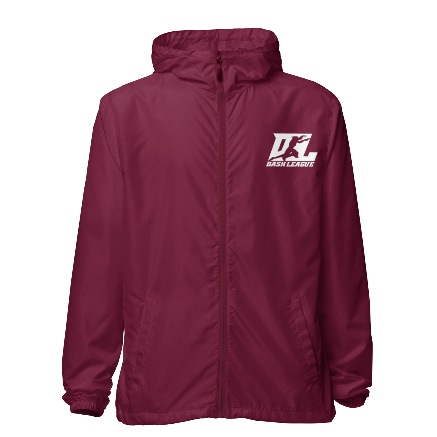 Cortavientos unisex blanco con logotipo DL (delante y detrás)