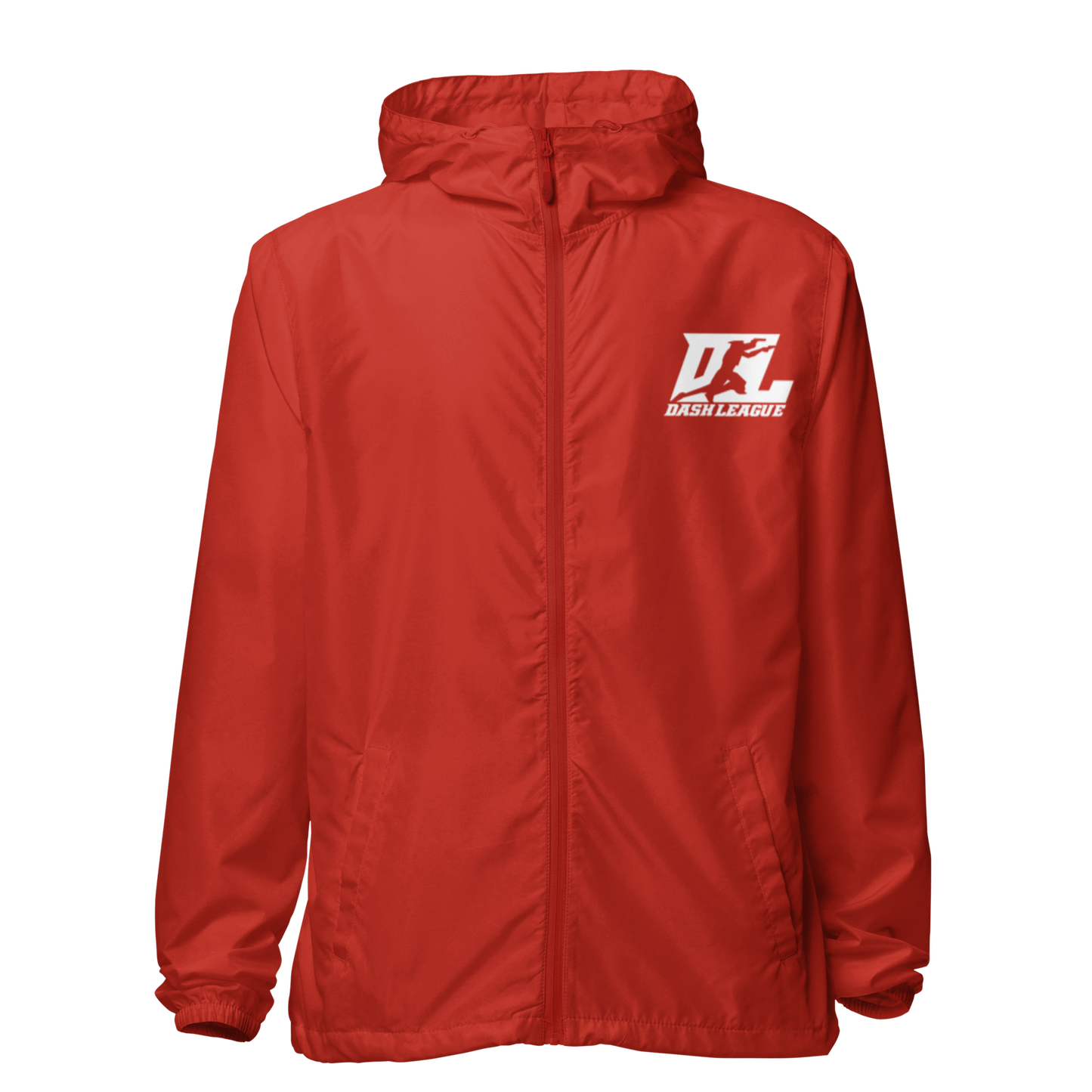 Cortavientos unisex blanco con logotipo DL (delante y detrás)