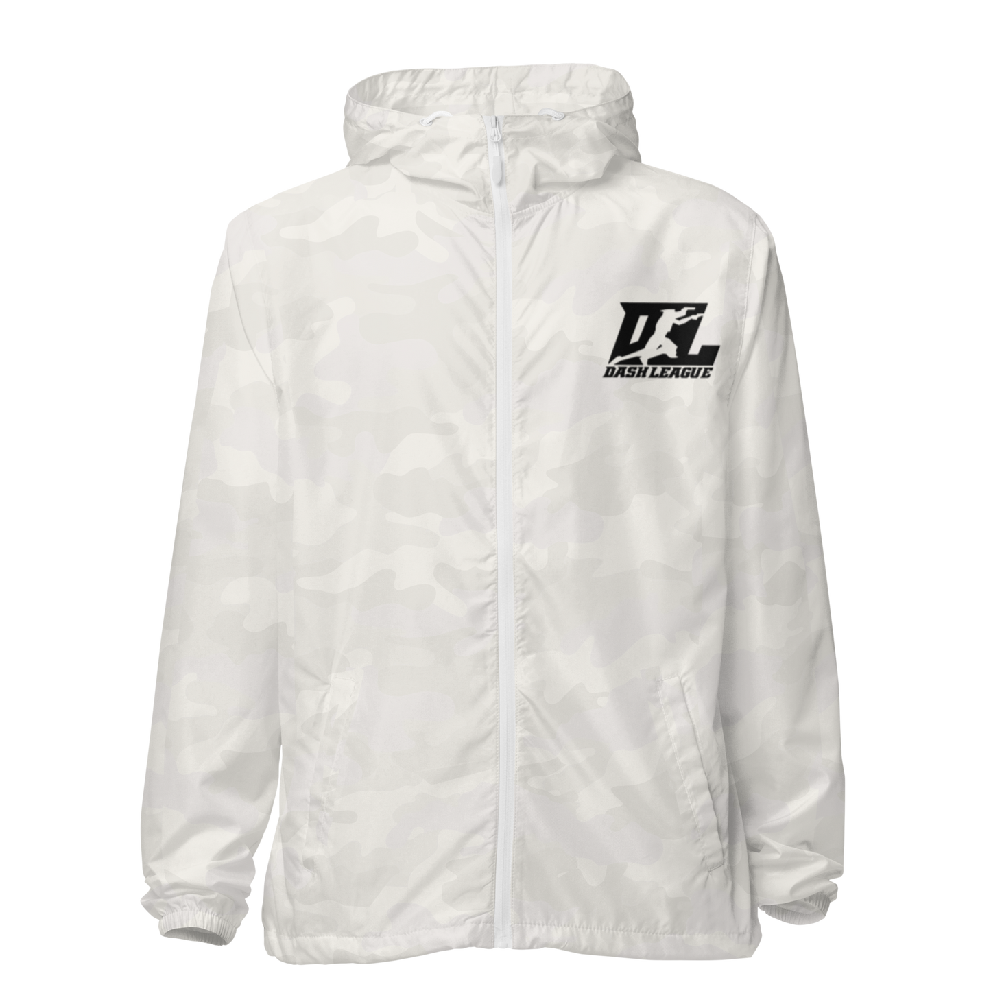 Cortavientos unisex negro con logotipo DL