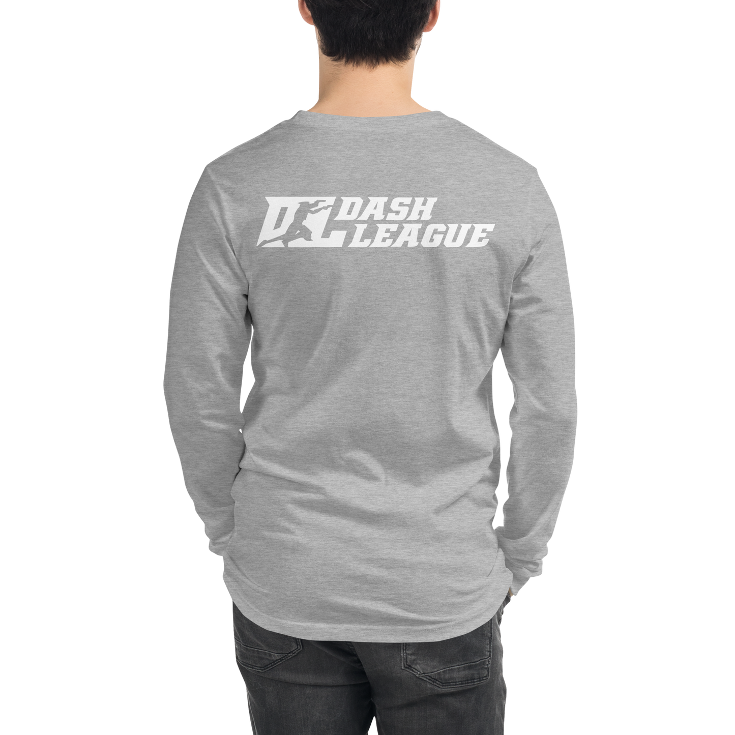 Long Sleeve Shirt White Outline DL Logo (Front+Back)
