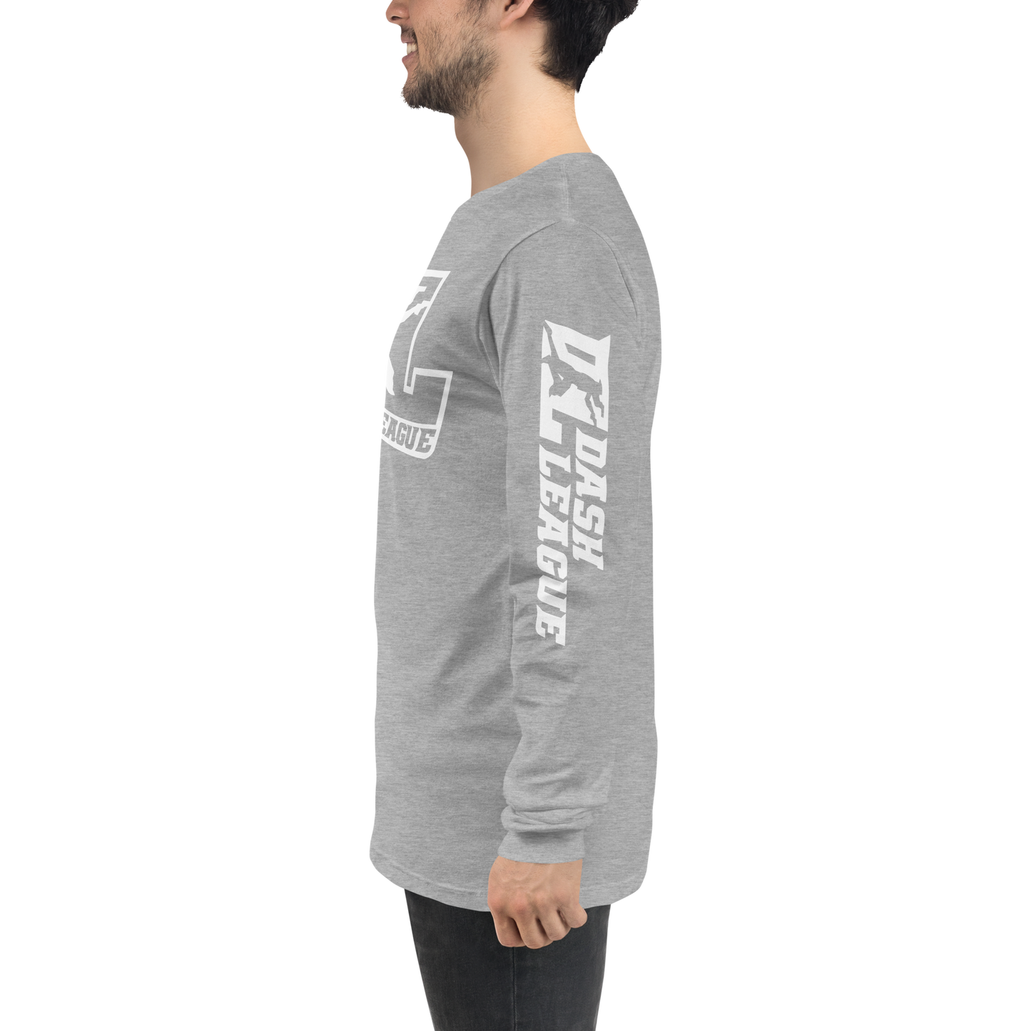 Long Sleeve Shirt White Outline DL Logo (Front+Sleeves)