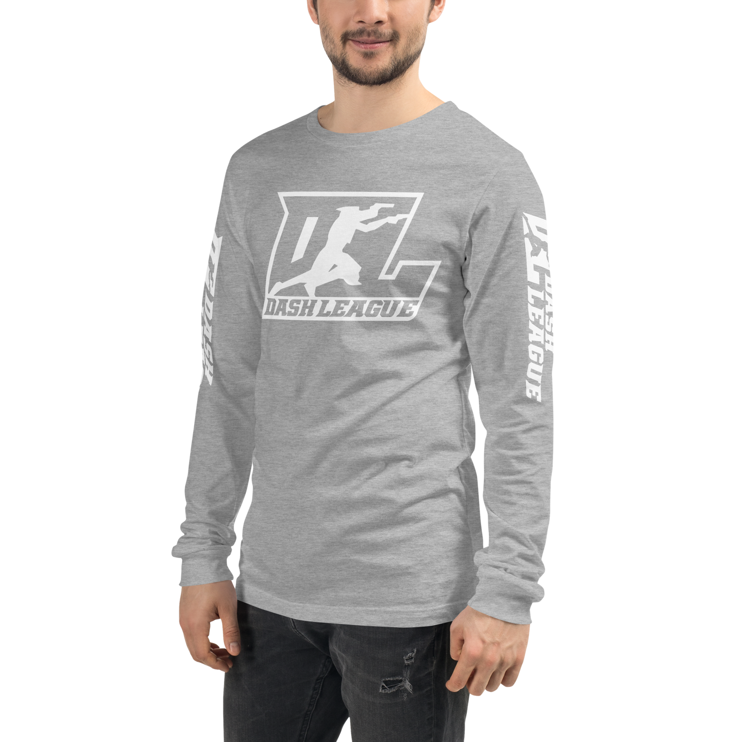 Long Sleeve Shirt White Outline DL Logo (Front+Sleeves)
