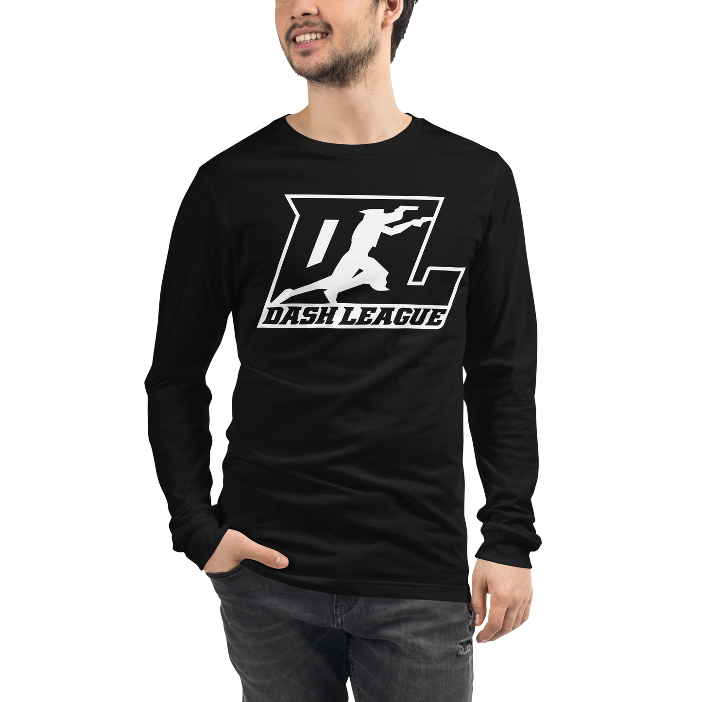 Long Sleeve Shirt White Outline DL Logo (Front+Back)
