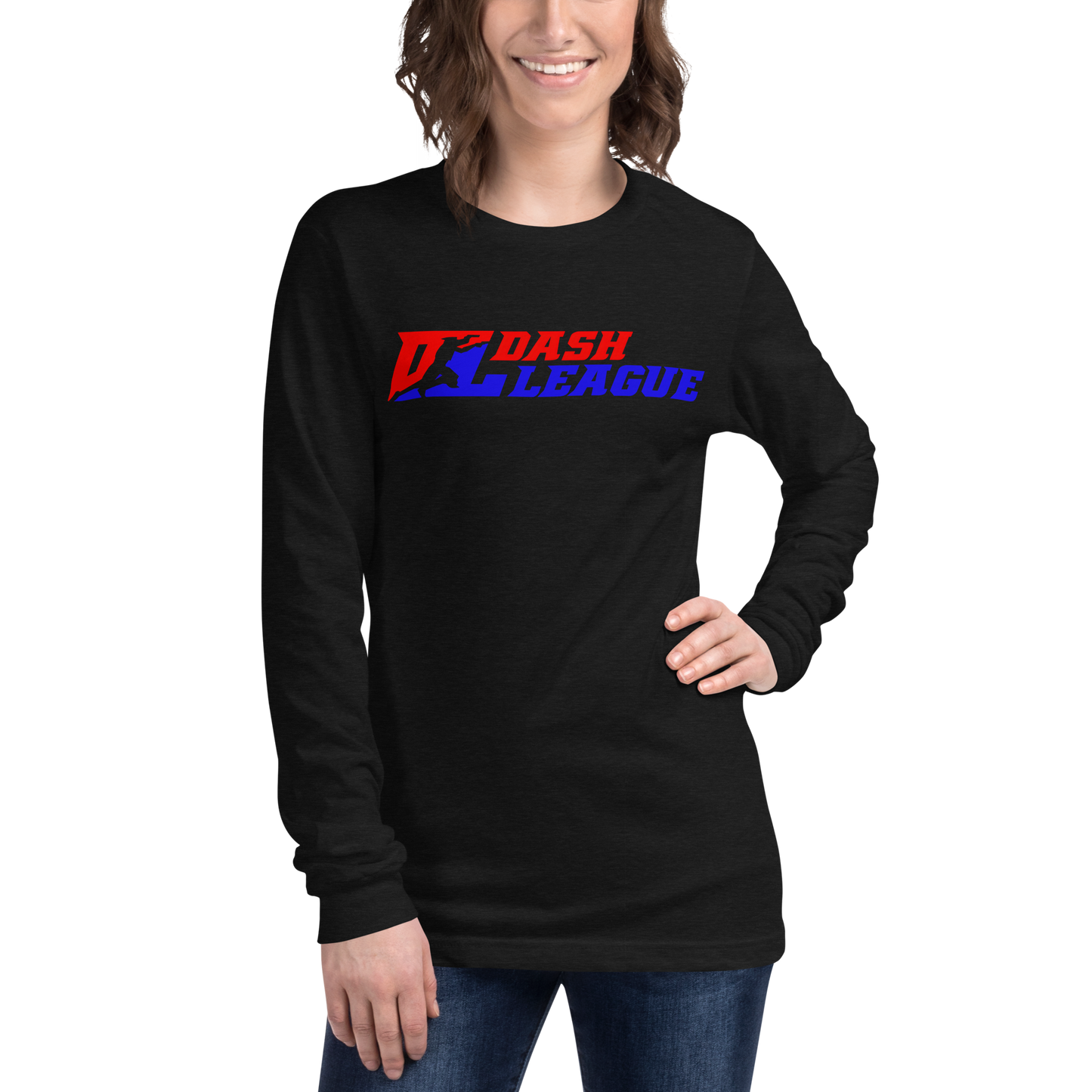 Camisa unisex de manga larga con logotipo DL de color ancho