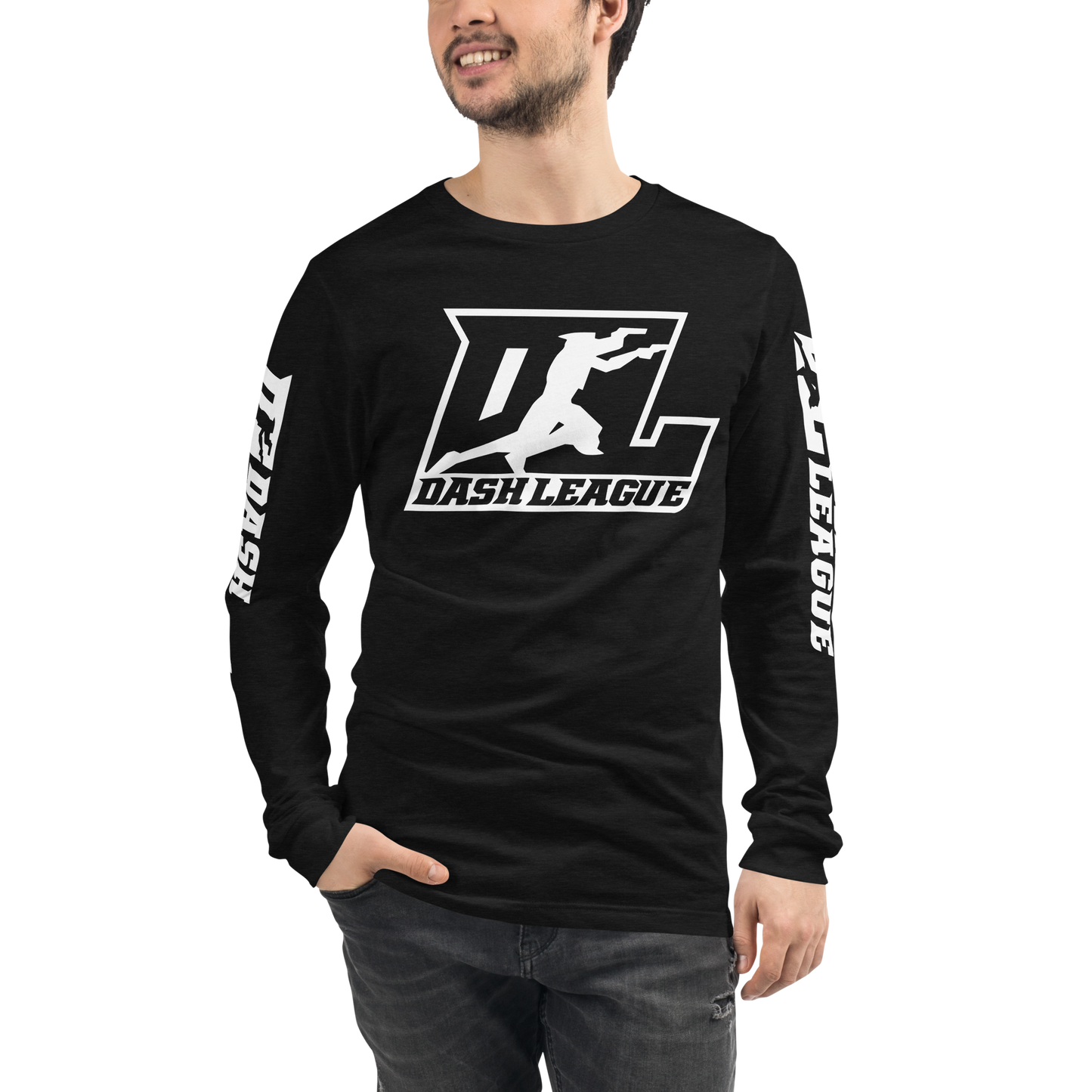 Long Sleeve Shirt White Outline DL Logo (Front+Sleeves)