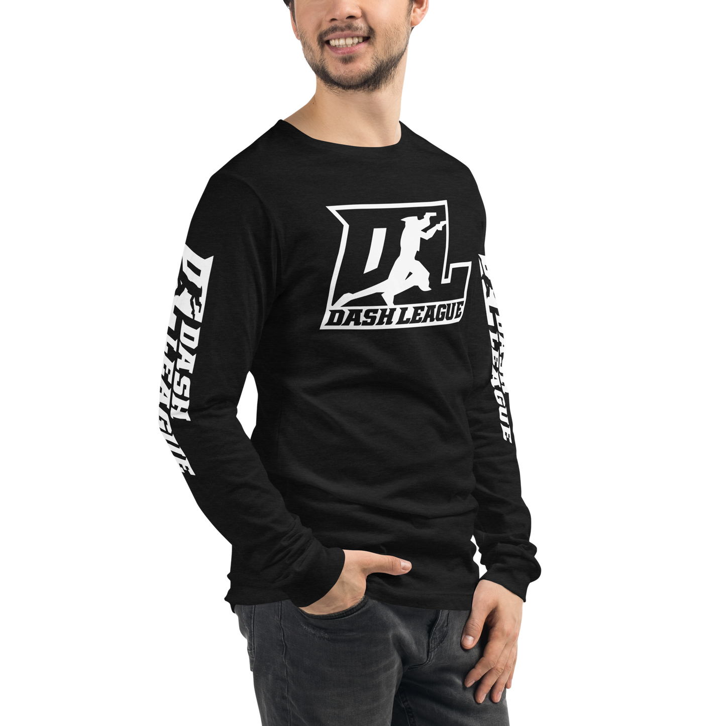 Long Sleeve Shirt White Outline DL Logo (Front+Sleeves)