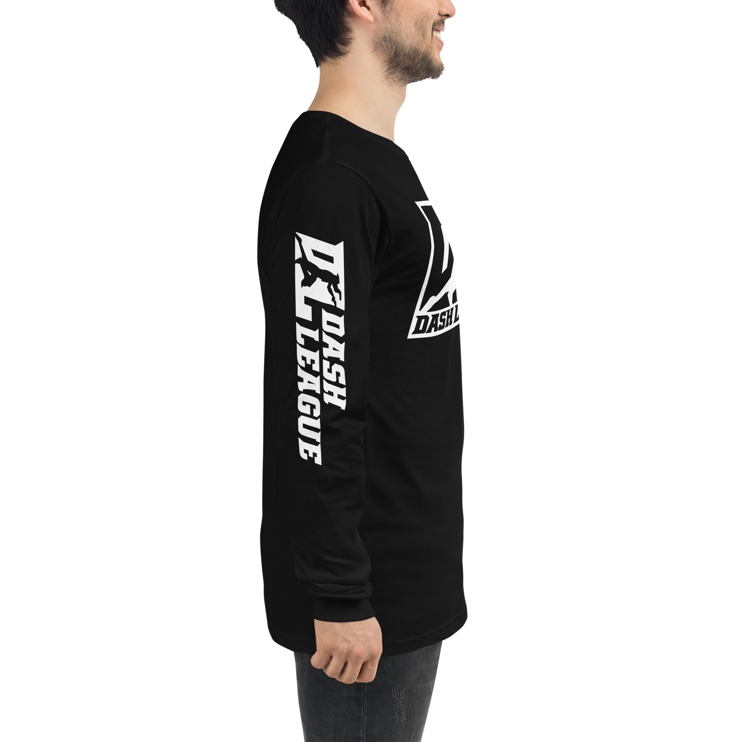 Long Sleeve Shirt White Outline DL Logo (Front+Sleeves)