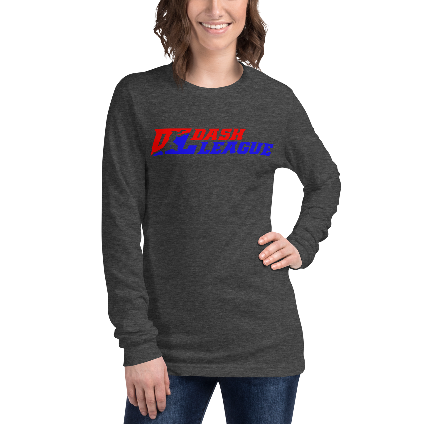Camisa unisex de manga larga con logotipo DL de color ancho