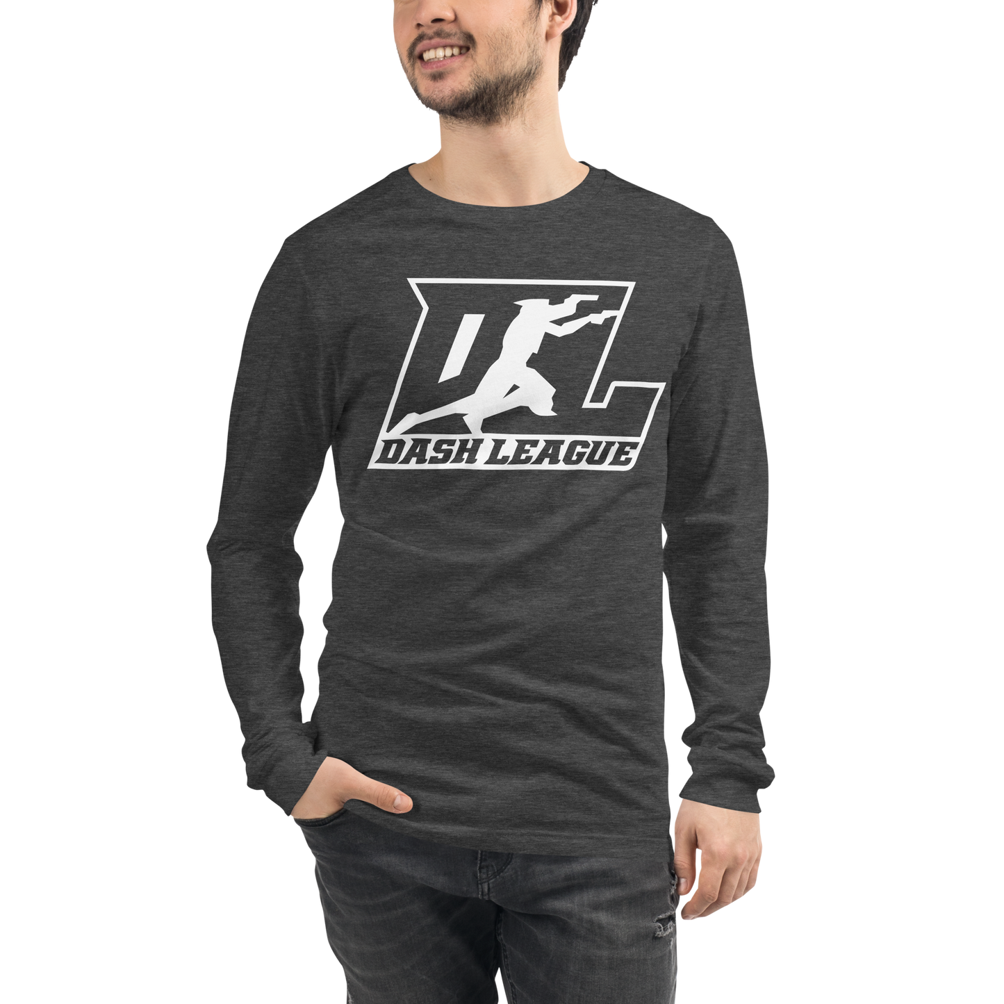 Long Sleeve Shirt White Outline DL Logo (Front+Back)
