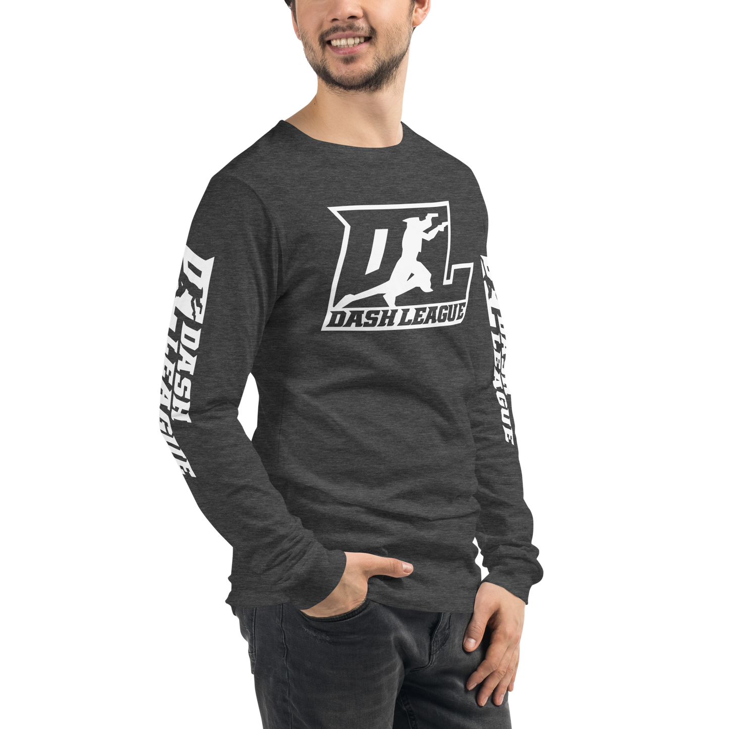Long Sleeve Shirt White Outline DL Logo (Front+Sleeves)