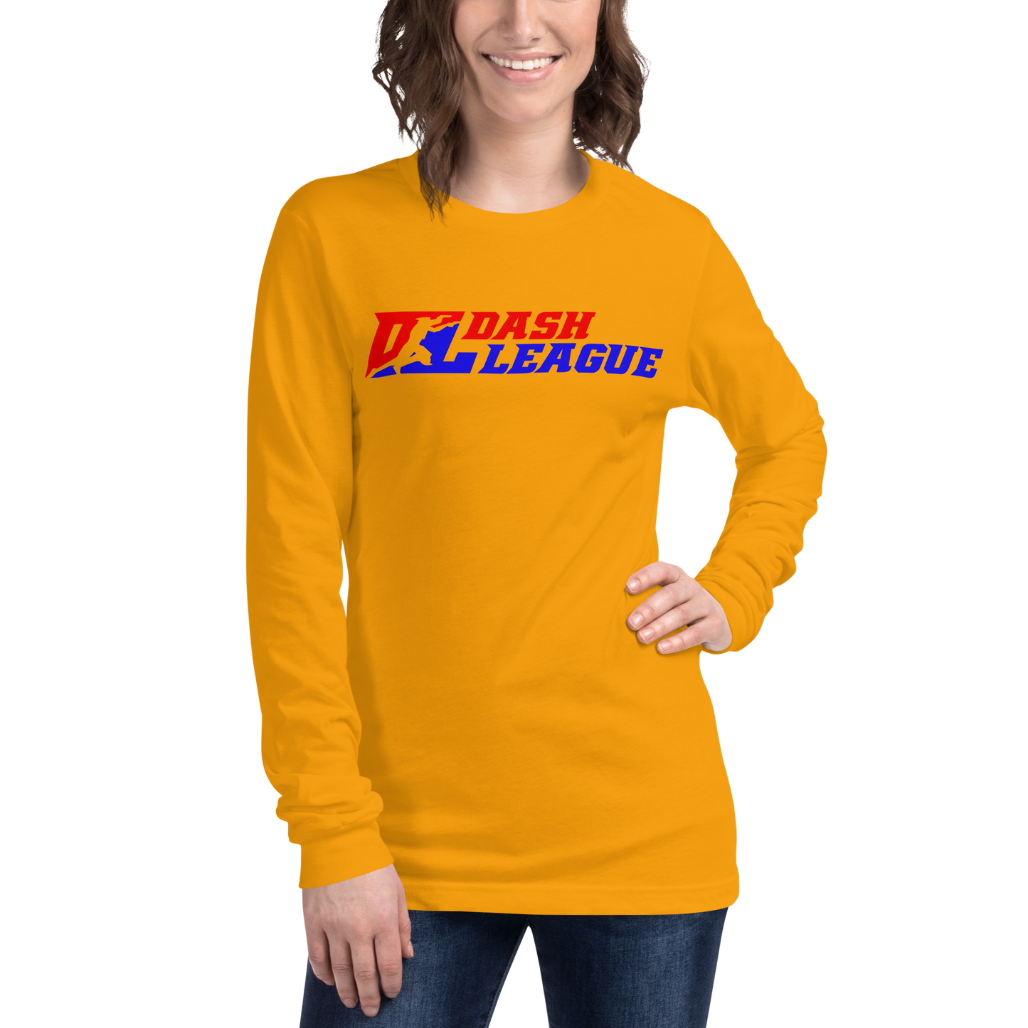 Camisa unisex de manga larga con logotipo DL de color ancho
