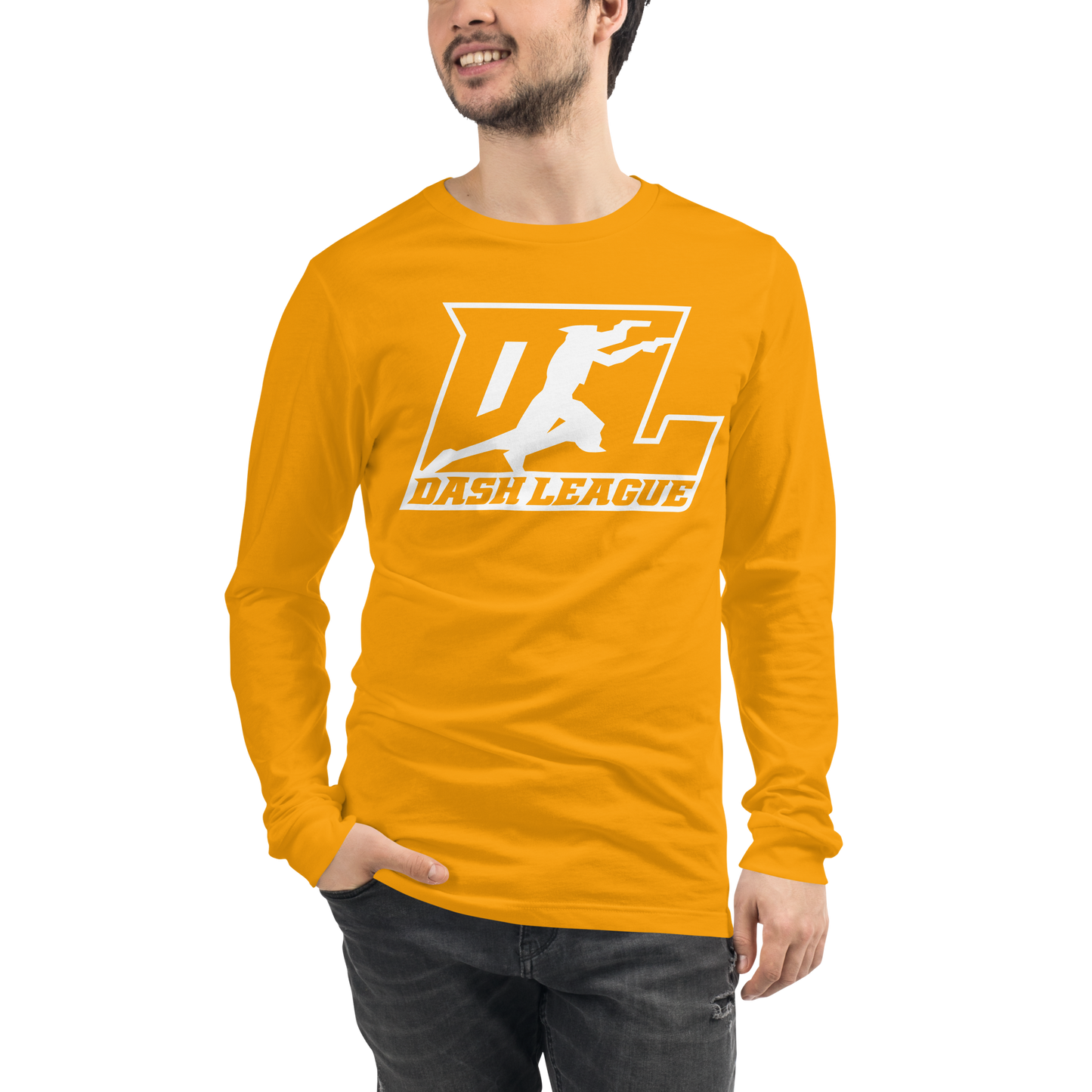 Long Sleeve Shirt White Outline DL Logo (Front+Back)