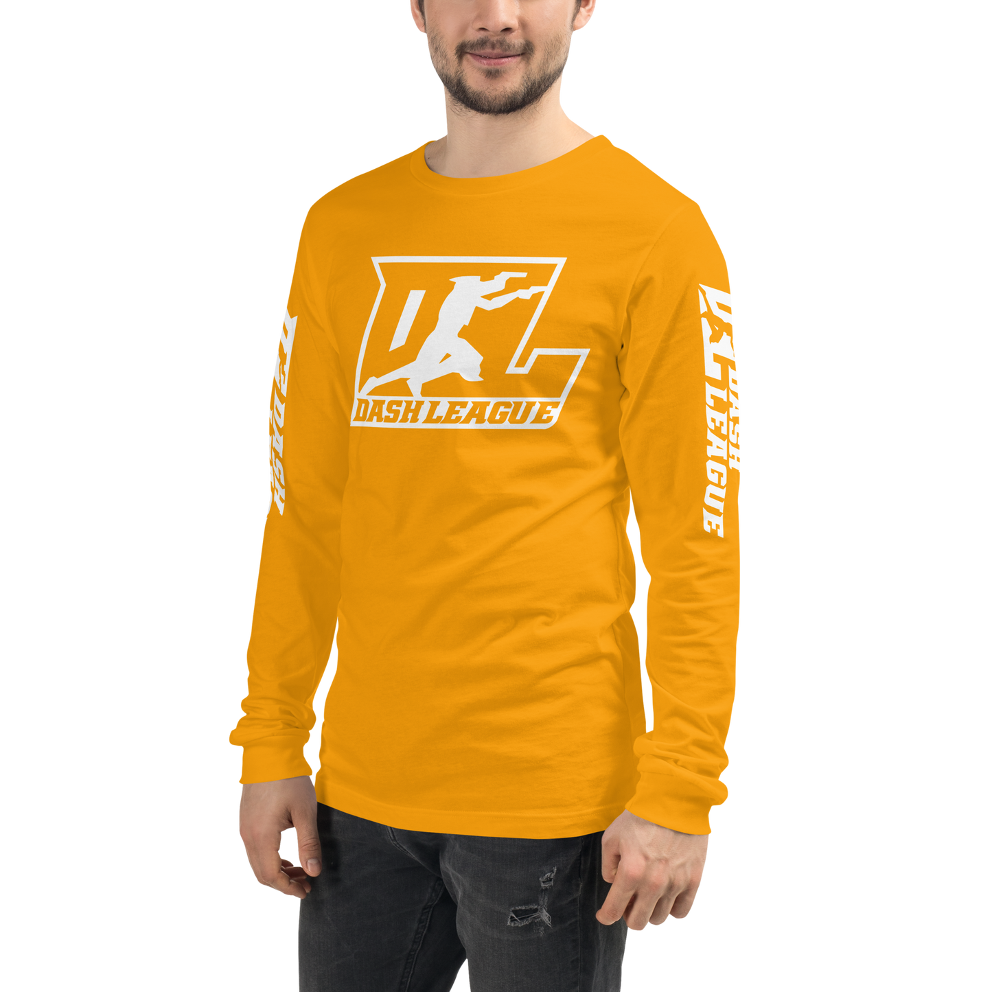 Long Sleeve Shirt White Outline DL Logo (Front+Sleeves)
