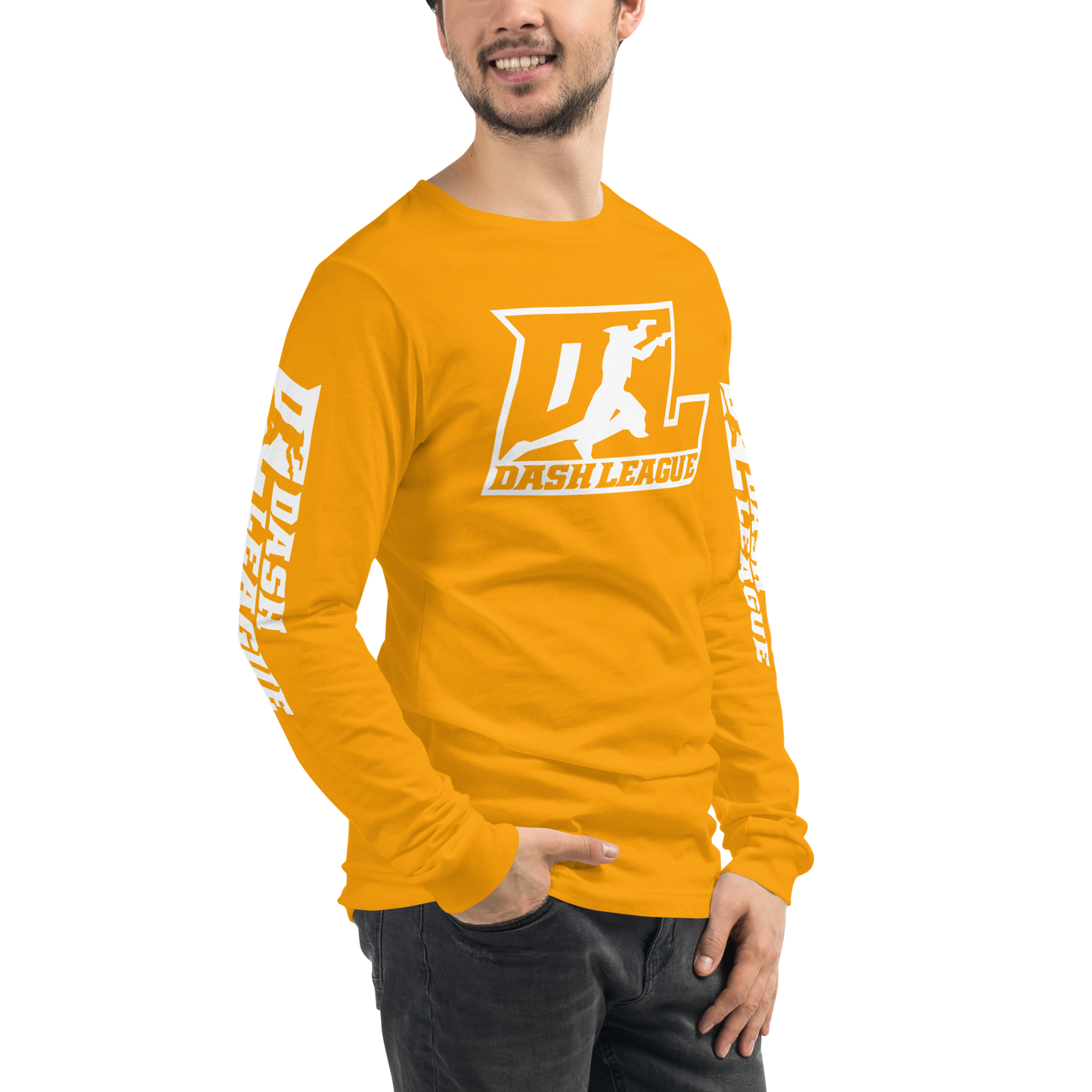 Long Sleeve Shirt White Outline DL Logo (Front+Sleeves)