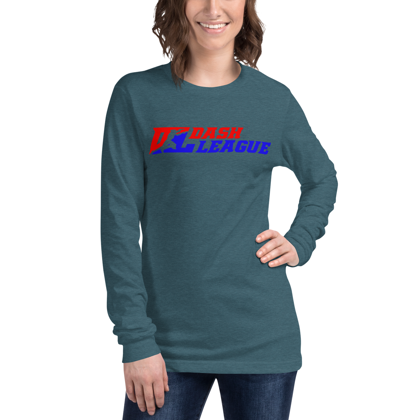 Camisa unisex de manga larga con logotipo DL de color ancho