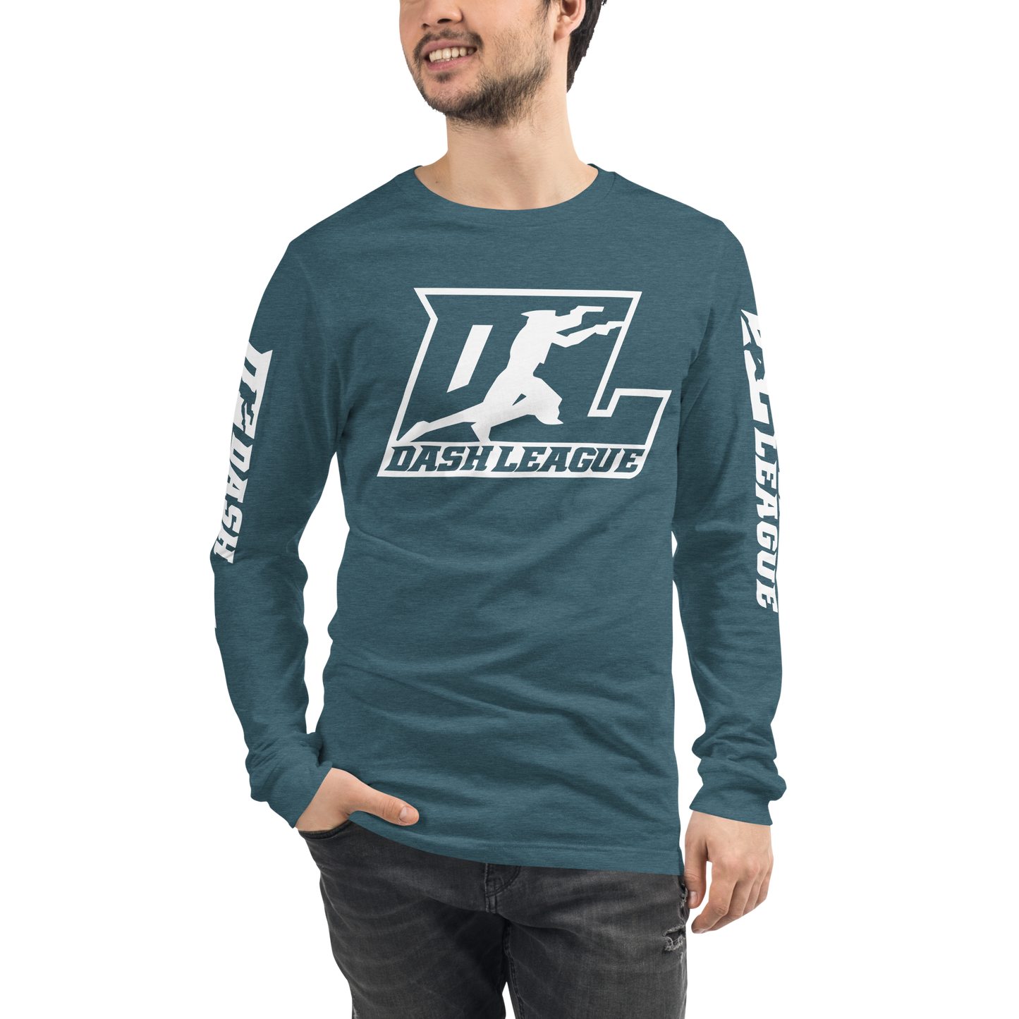 Long Sleeve Shirt White Outline DL Logo (Front+Sleeves)