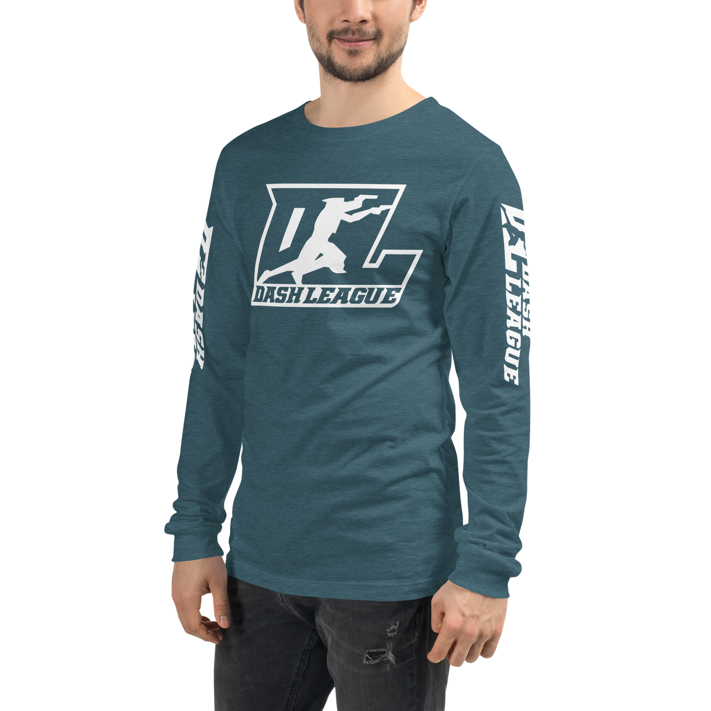 Long Sleeve Shirt White Outline DL Logo (Front+Sleeves)