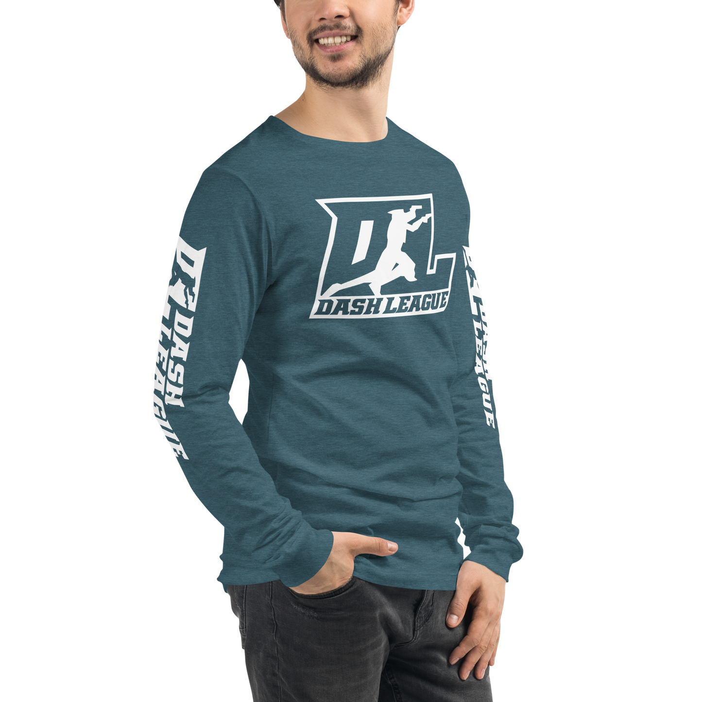 Long Sleeve Shirt White Outline DL Logo (Front+Sleeves)