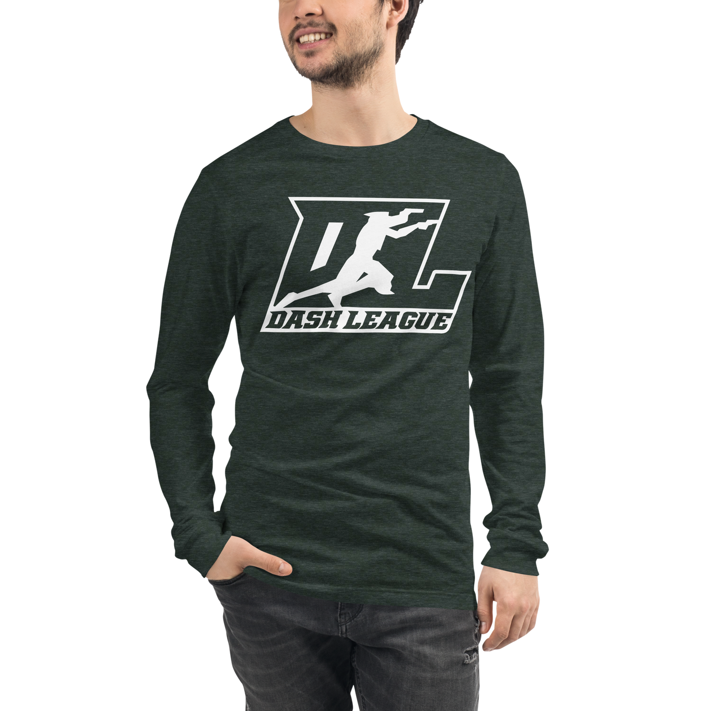 Long Sleeve Shirt White Outline DL Logo (Front+Back)