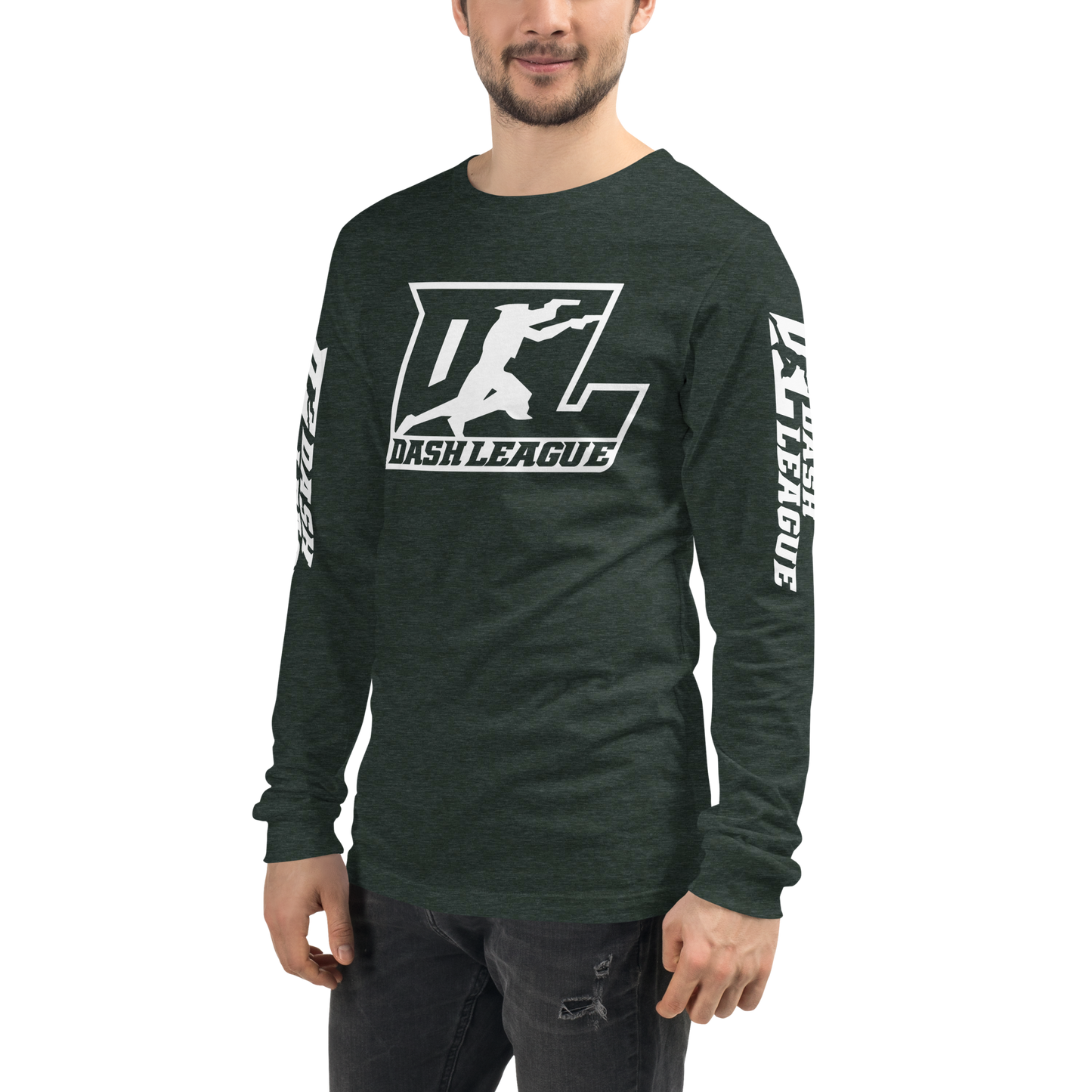 Long Sleeve Shirt White Outline DL Logo (Front+Sleeves)